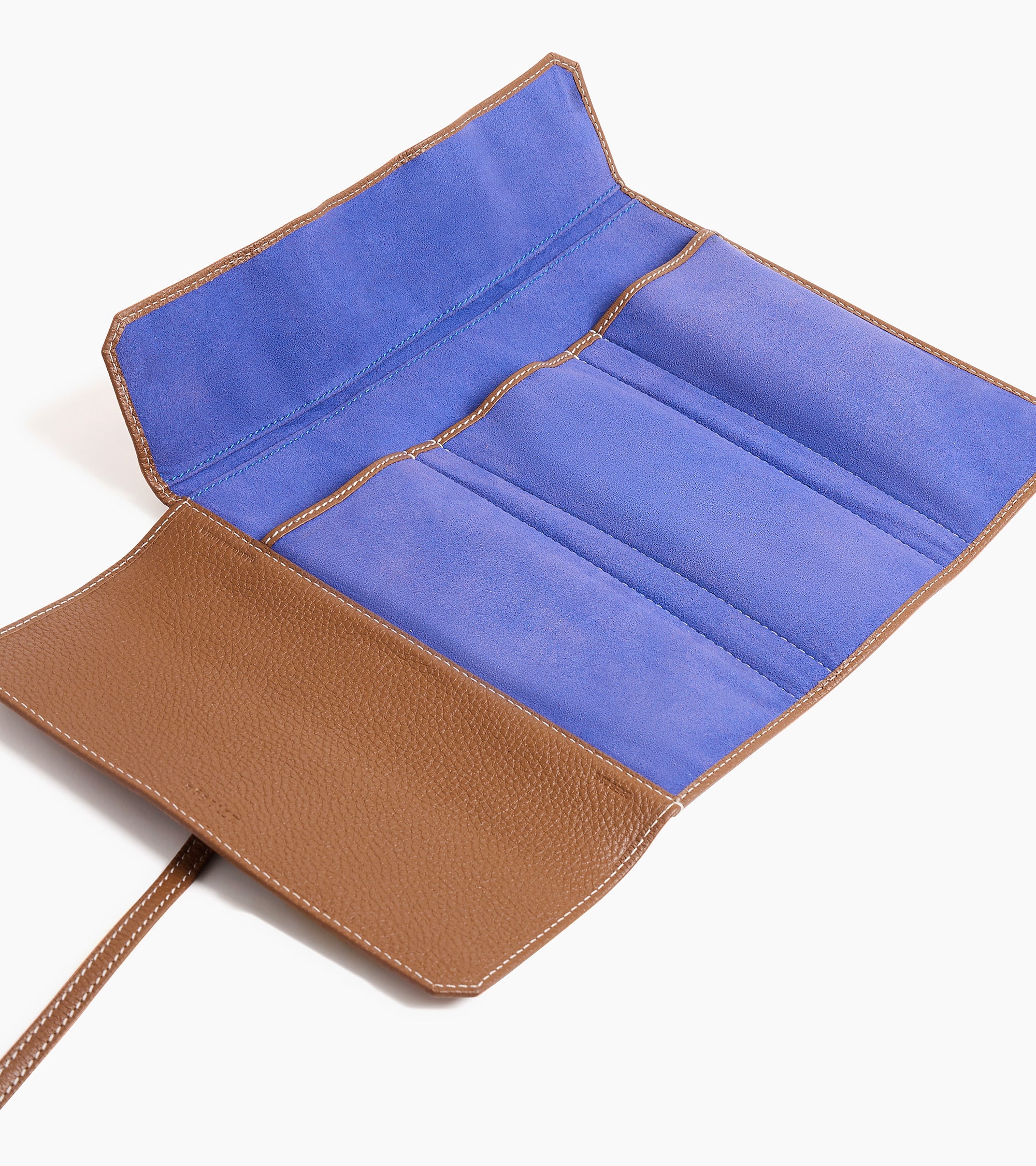 Estuche de viaje para 3 relojes de cuero granulado