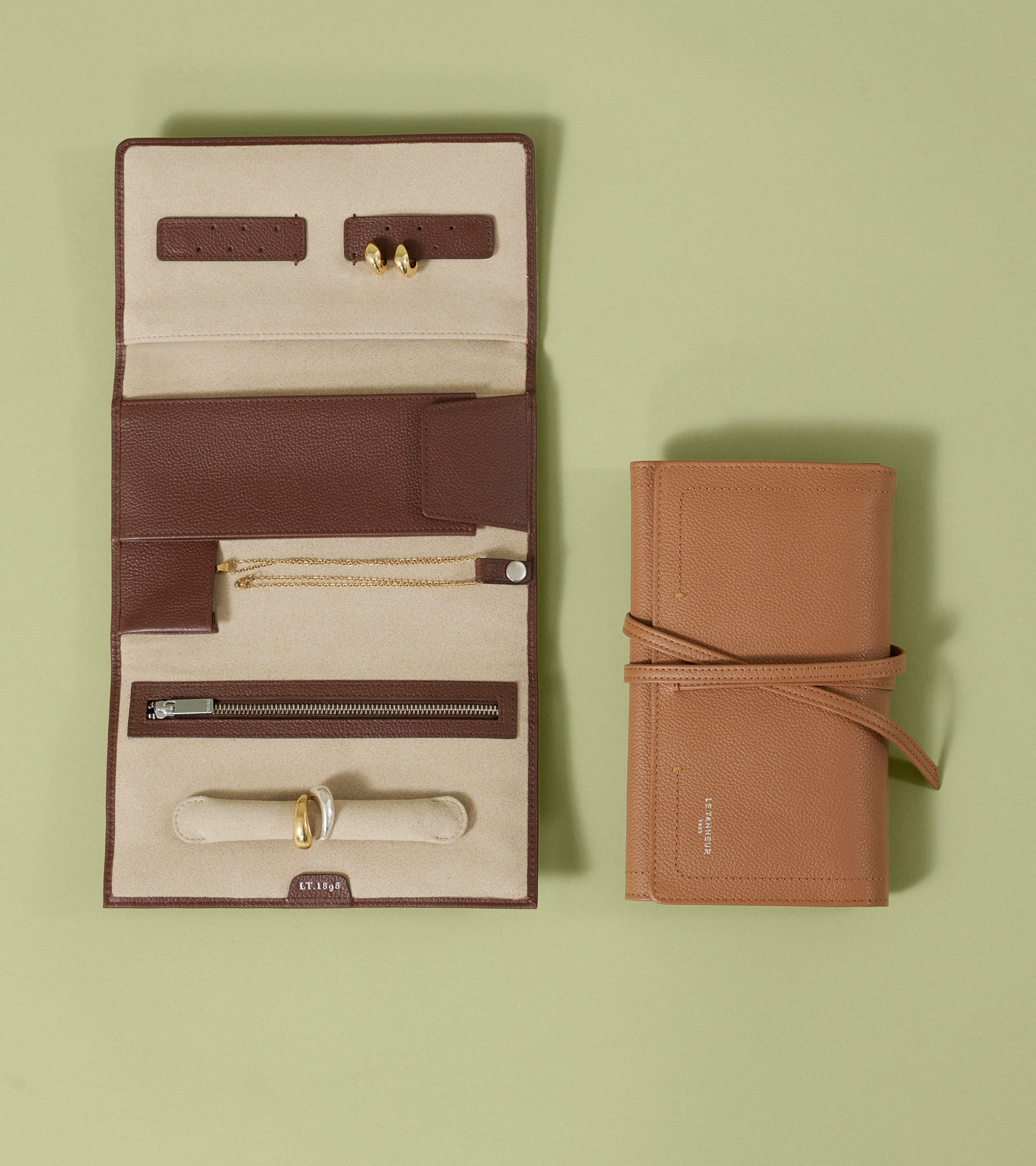 Coffret bijoux de voyage en cuir