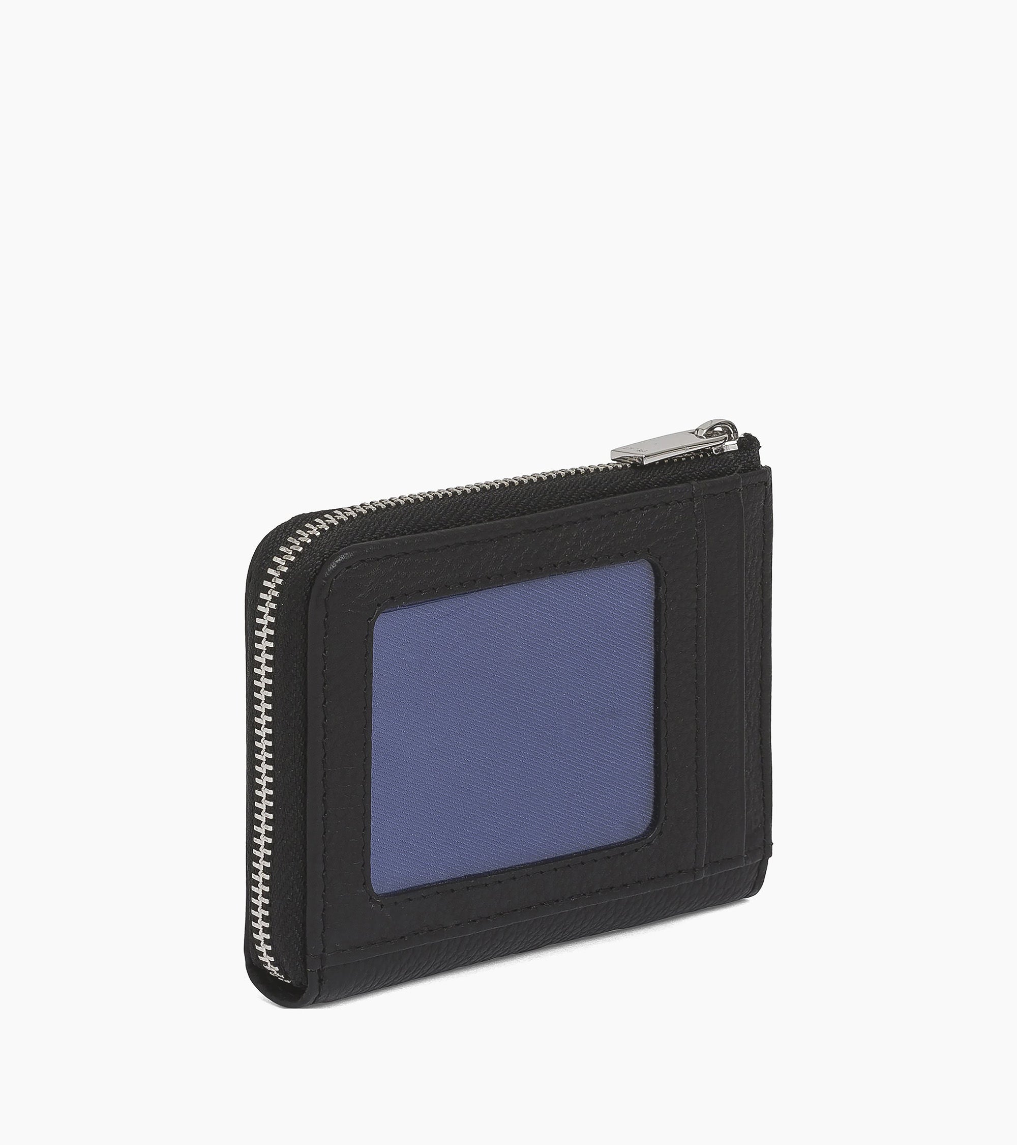 Monedero con cremallera en L Charles de piel texturizada