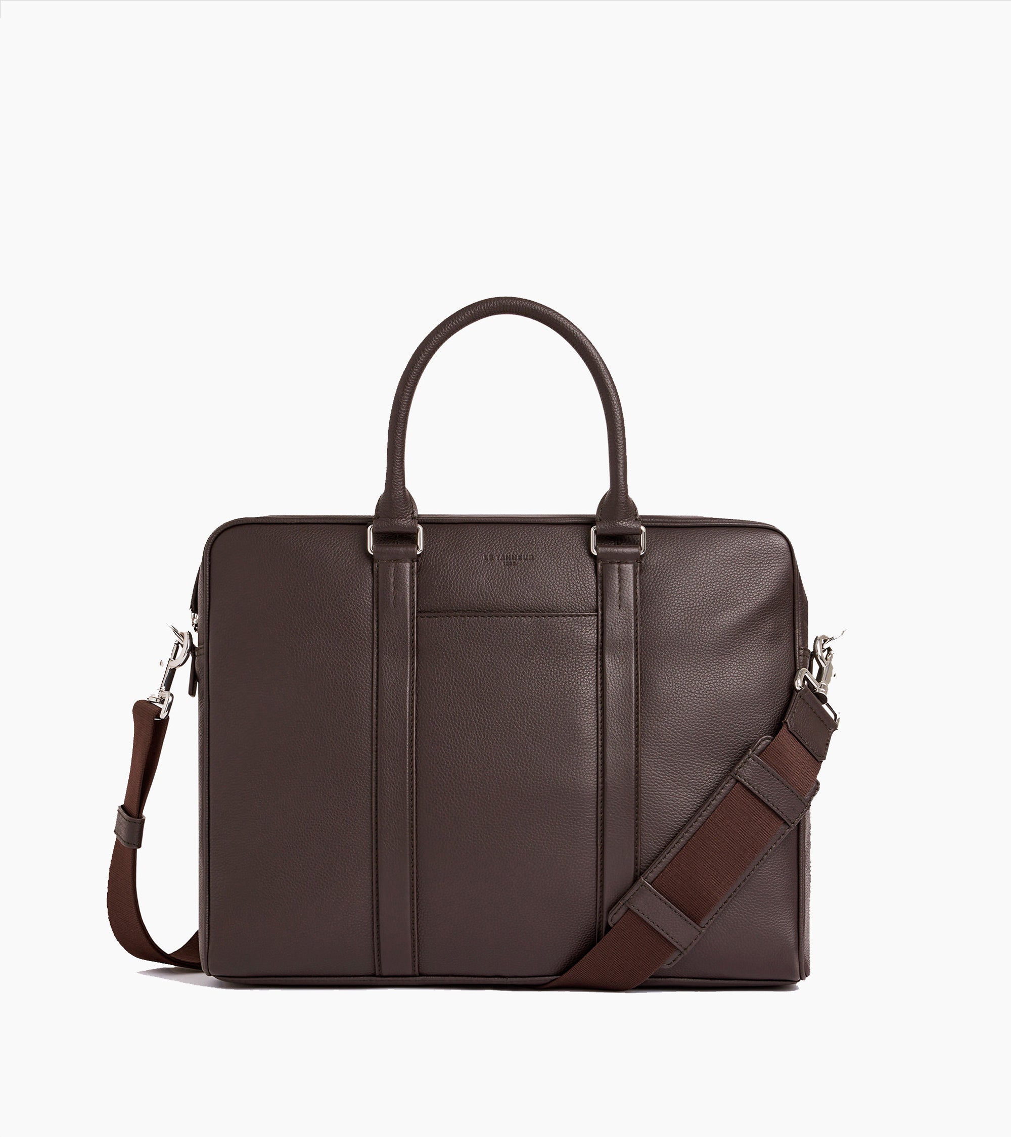 Charles 15" briefcase in grained leather medium size