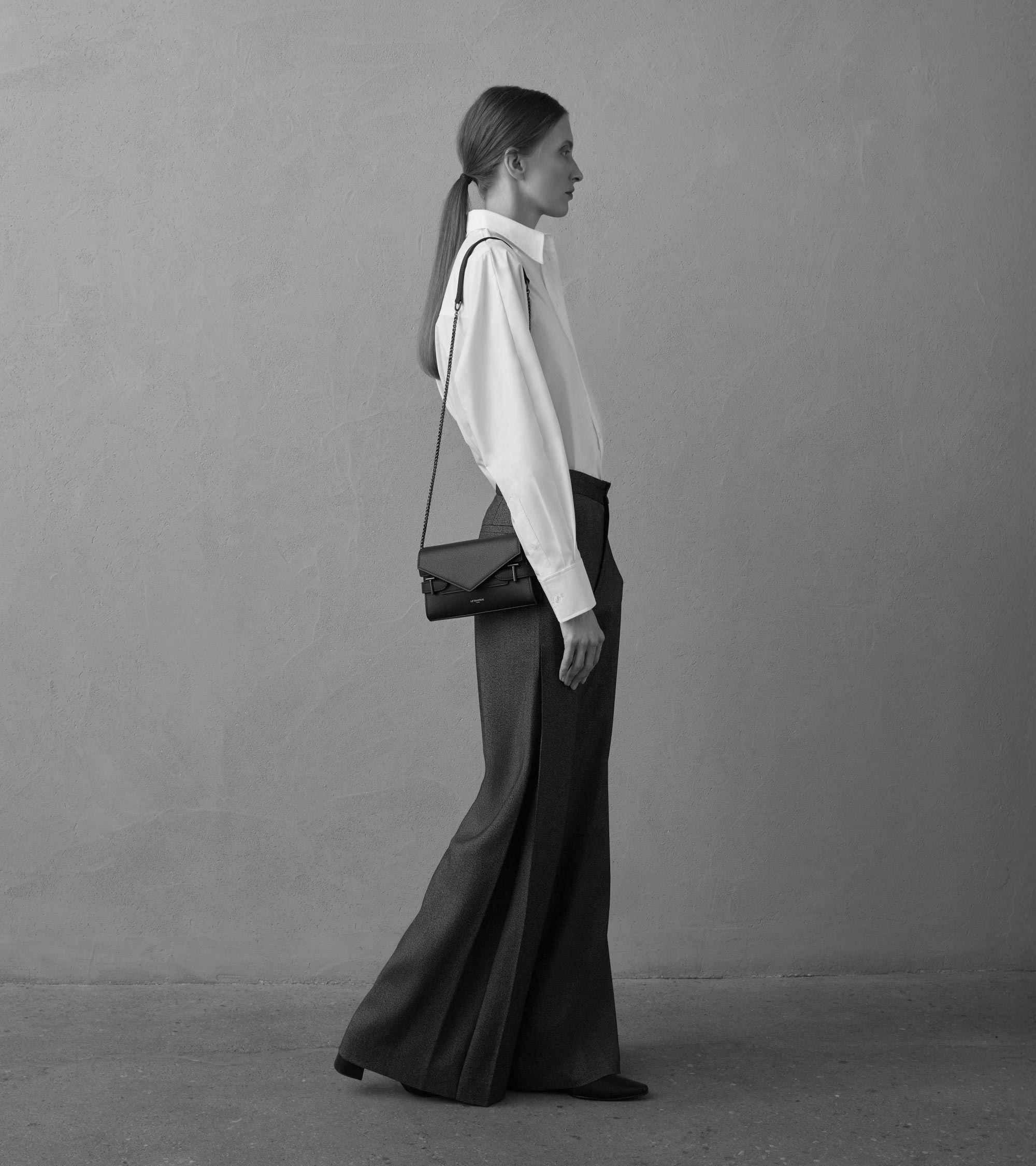 Bolso de mano doble solapa de piel texturizada Emilie