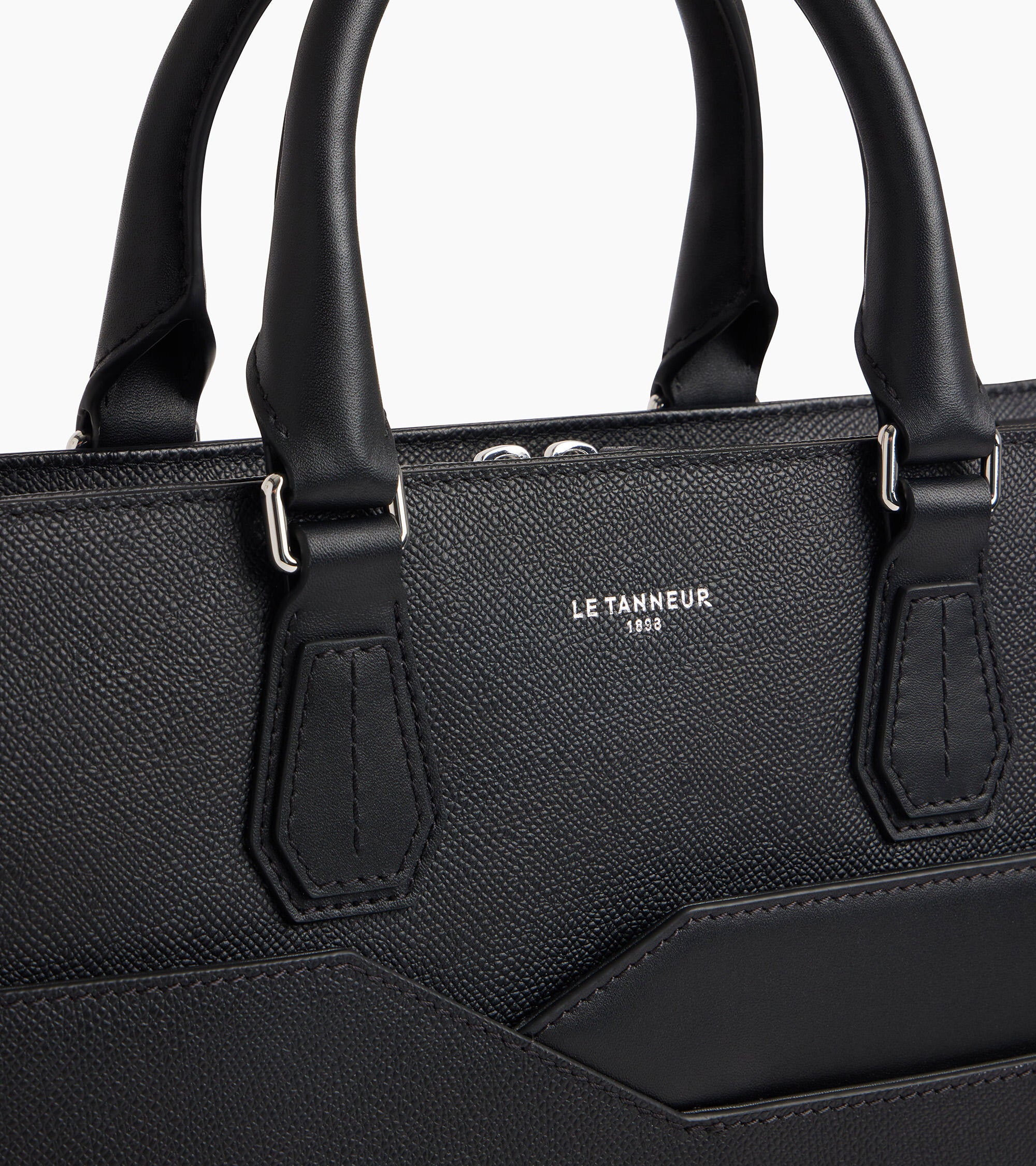 Maletín «slim» de 15 Gaston de cuero de grano cruzado