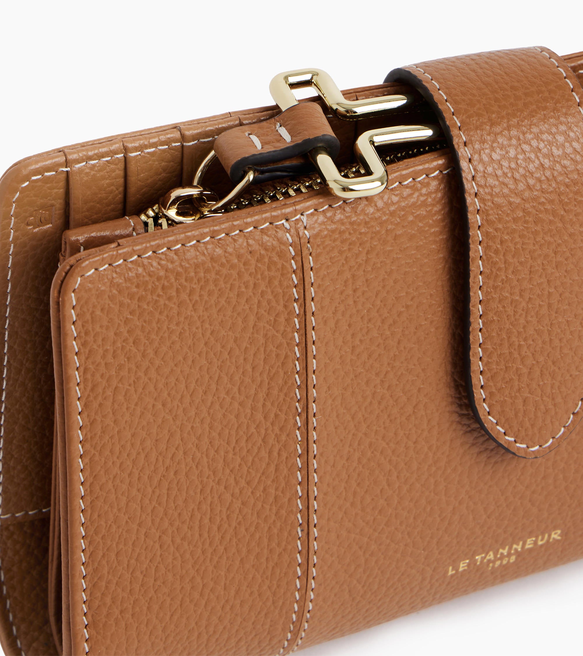 Billetera con bolsillo para monedas Juliette en cuero graneado