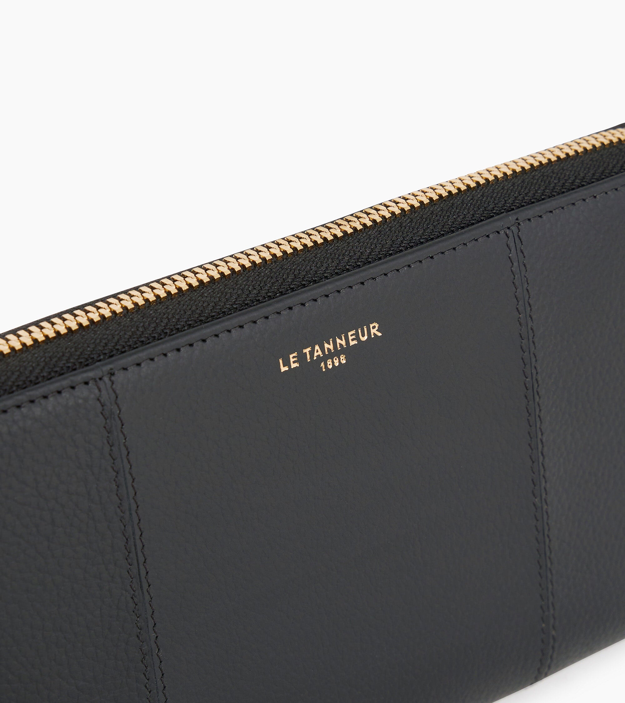 Cartera con cremallera Juliette de cuero granulado