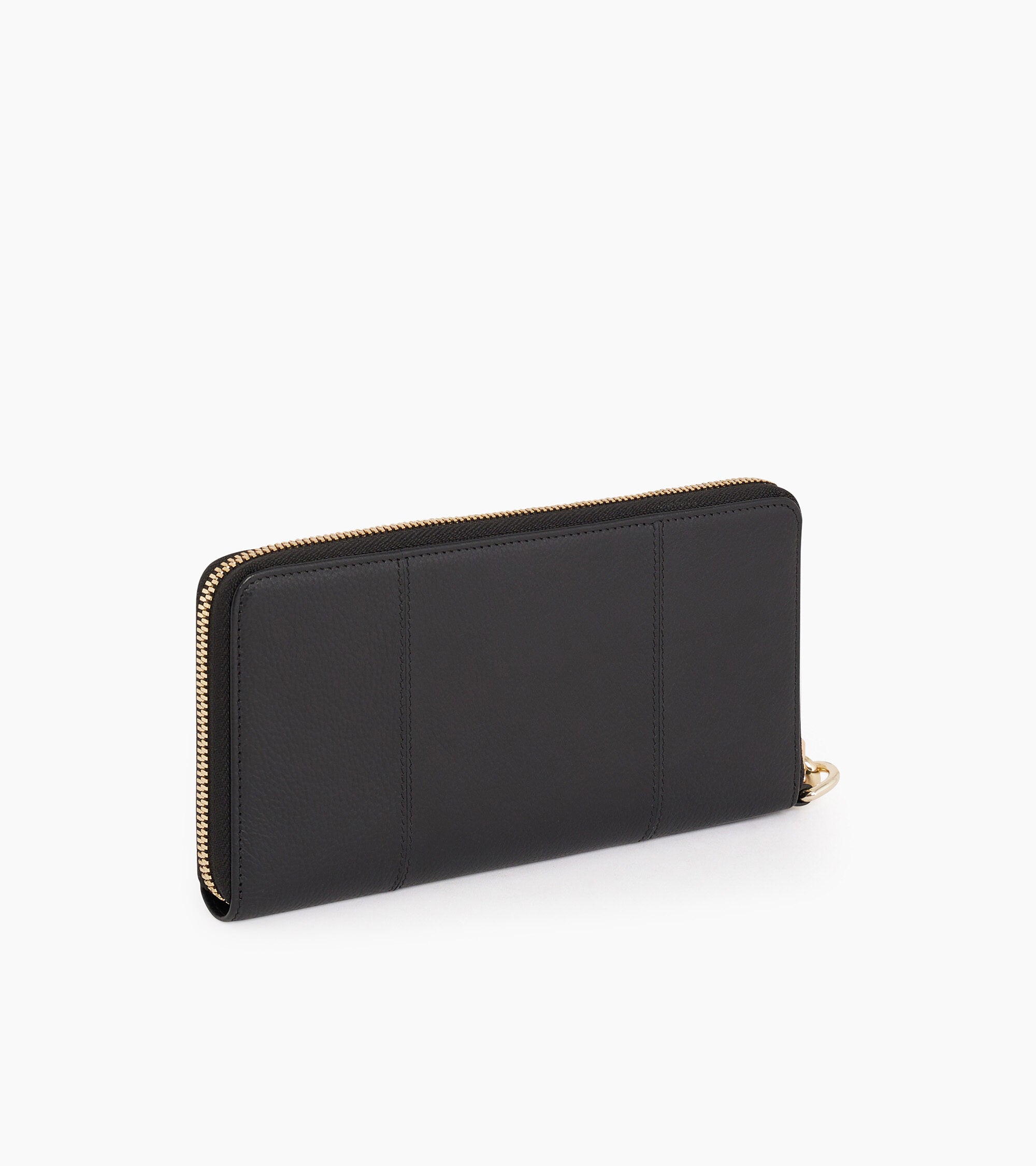 Cartera con cremallera Juliette de cuero granulado