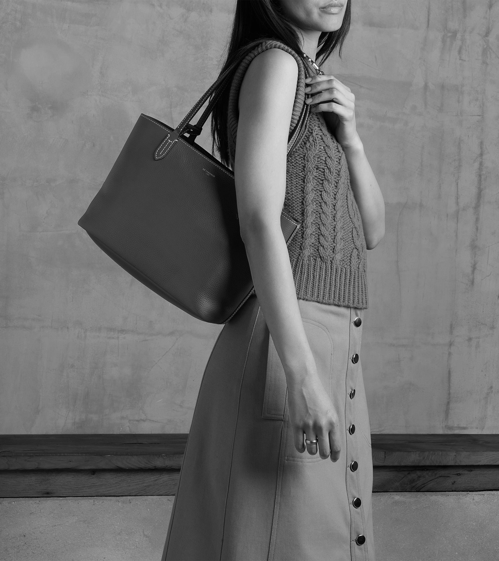 Bolso capazo pequeño Louise de piel texturizada