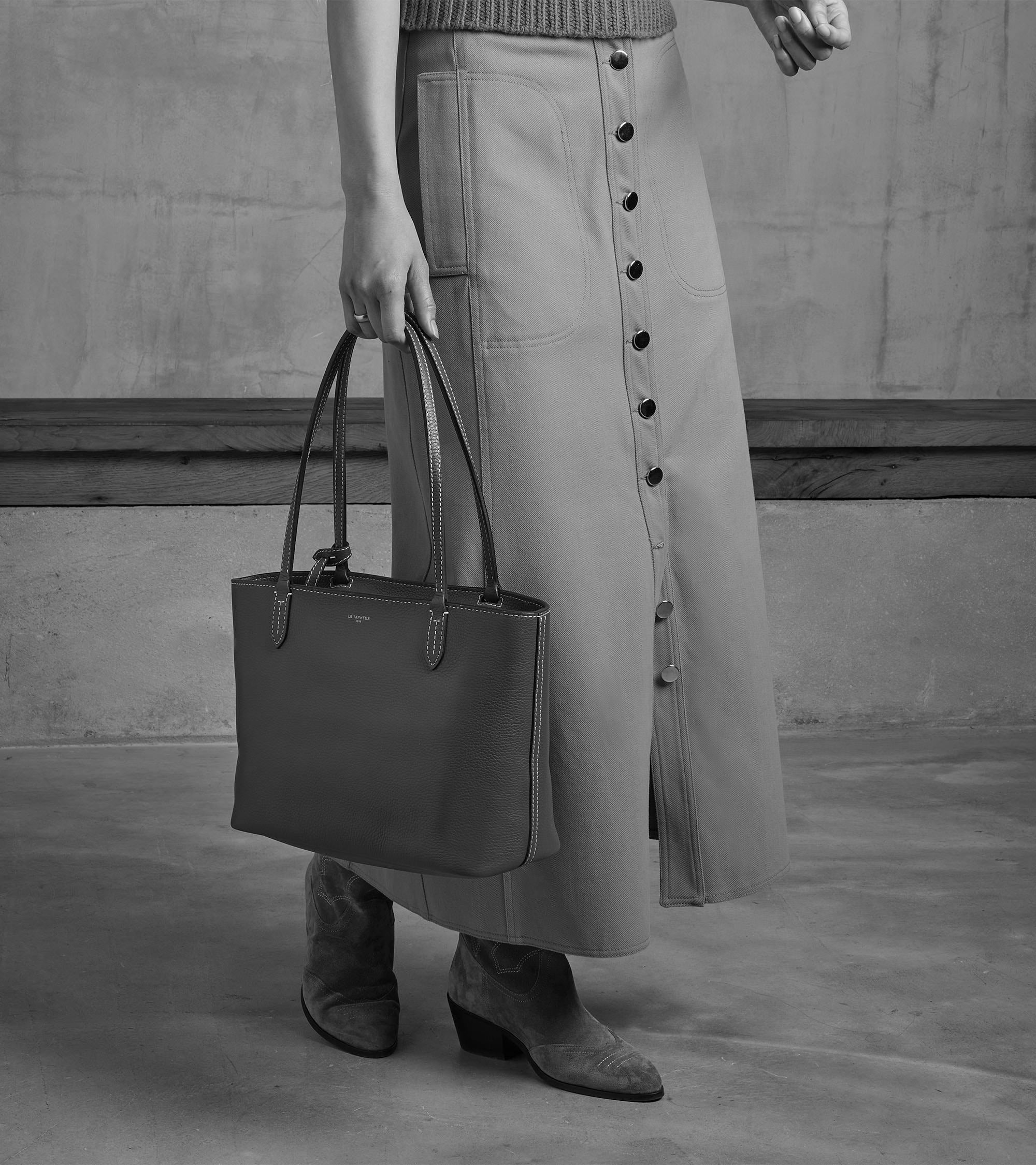 Bolso capazo pequeño Louise de piel texturizada