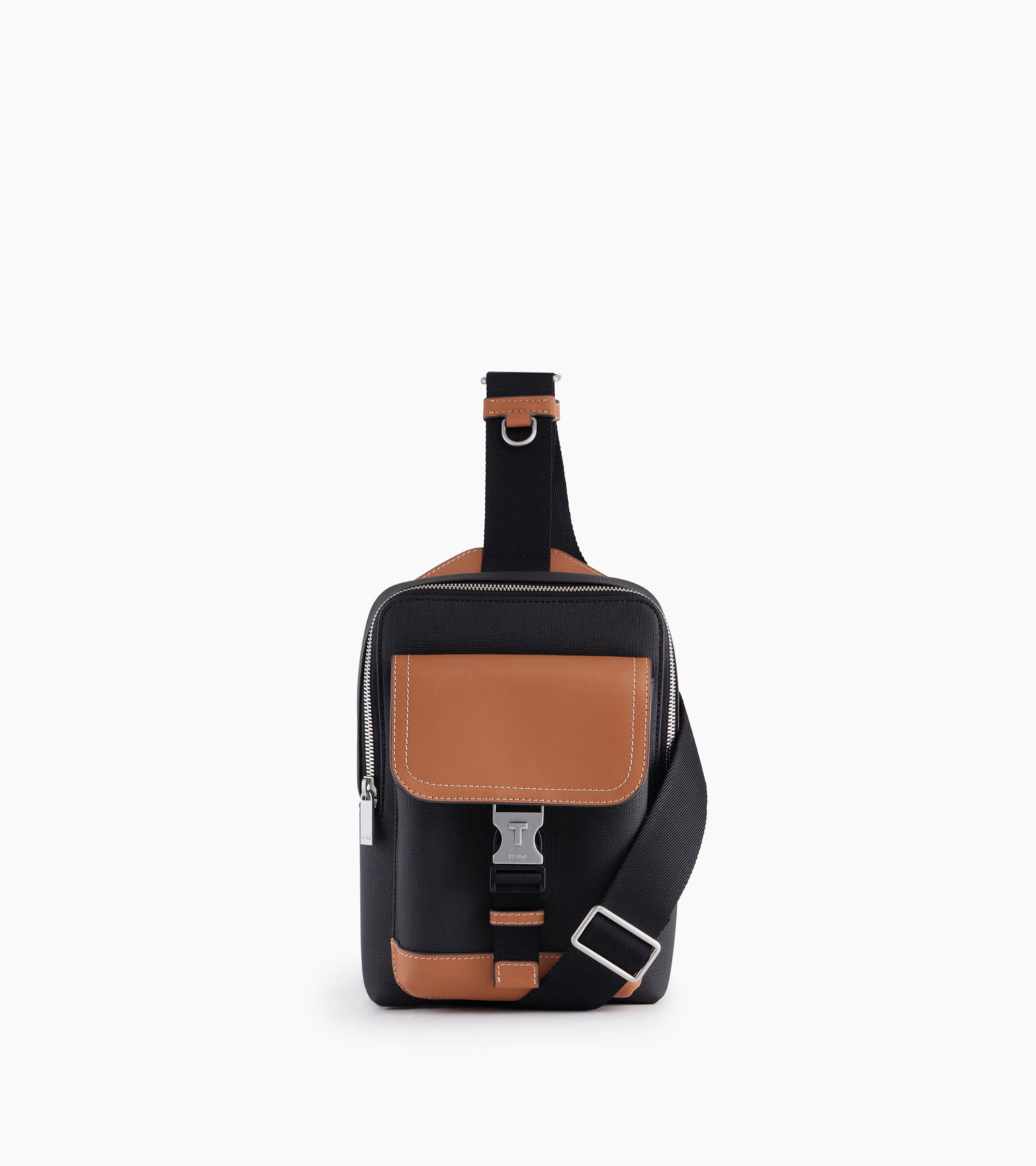 Slingtasche Maurice aus beschichtetem Canvas schwarz & braun