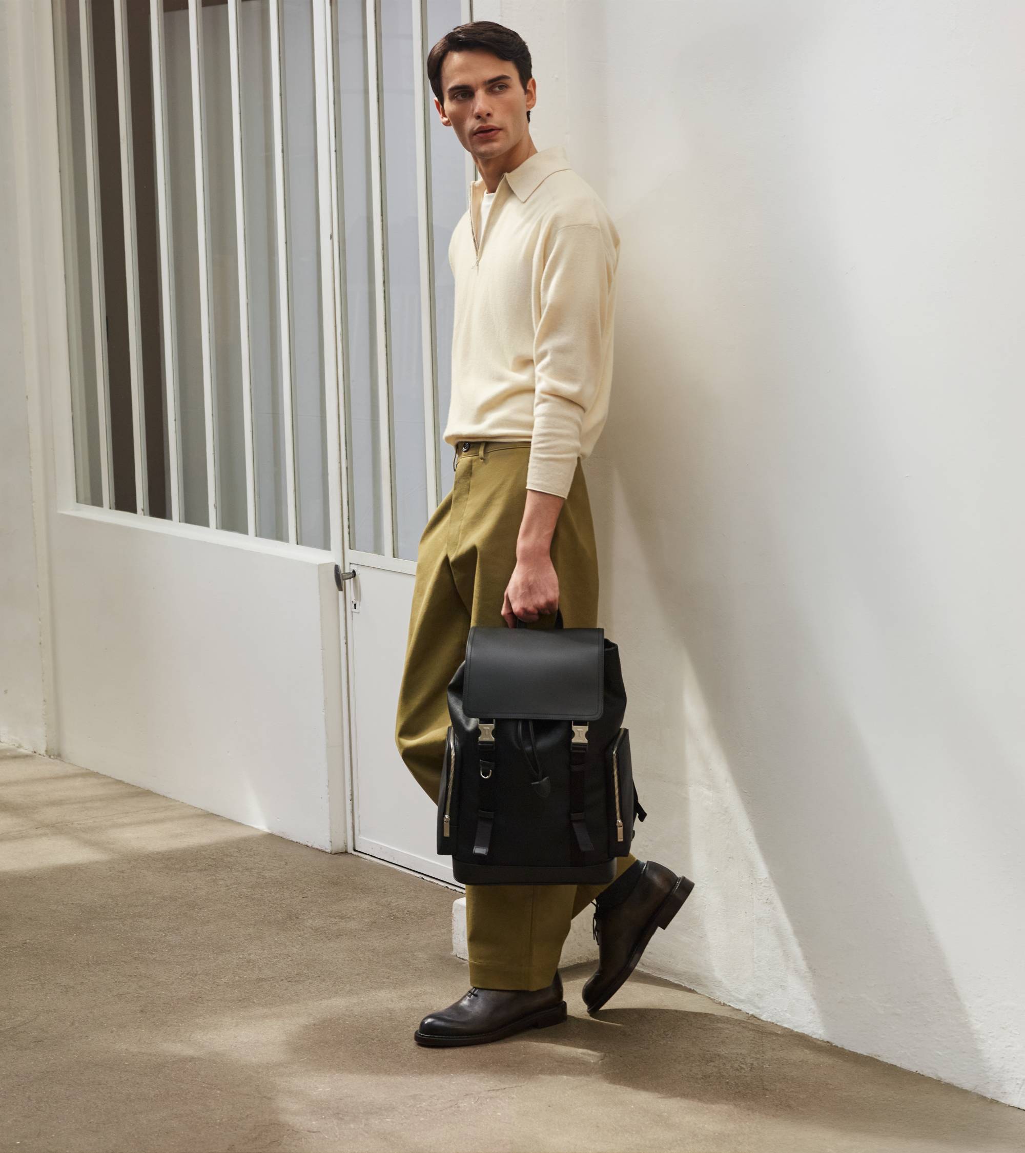 Rucksack Maurice aus beschichtetem Canvas mit Klappe