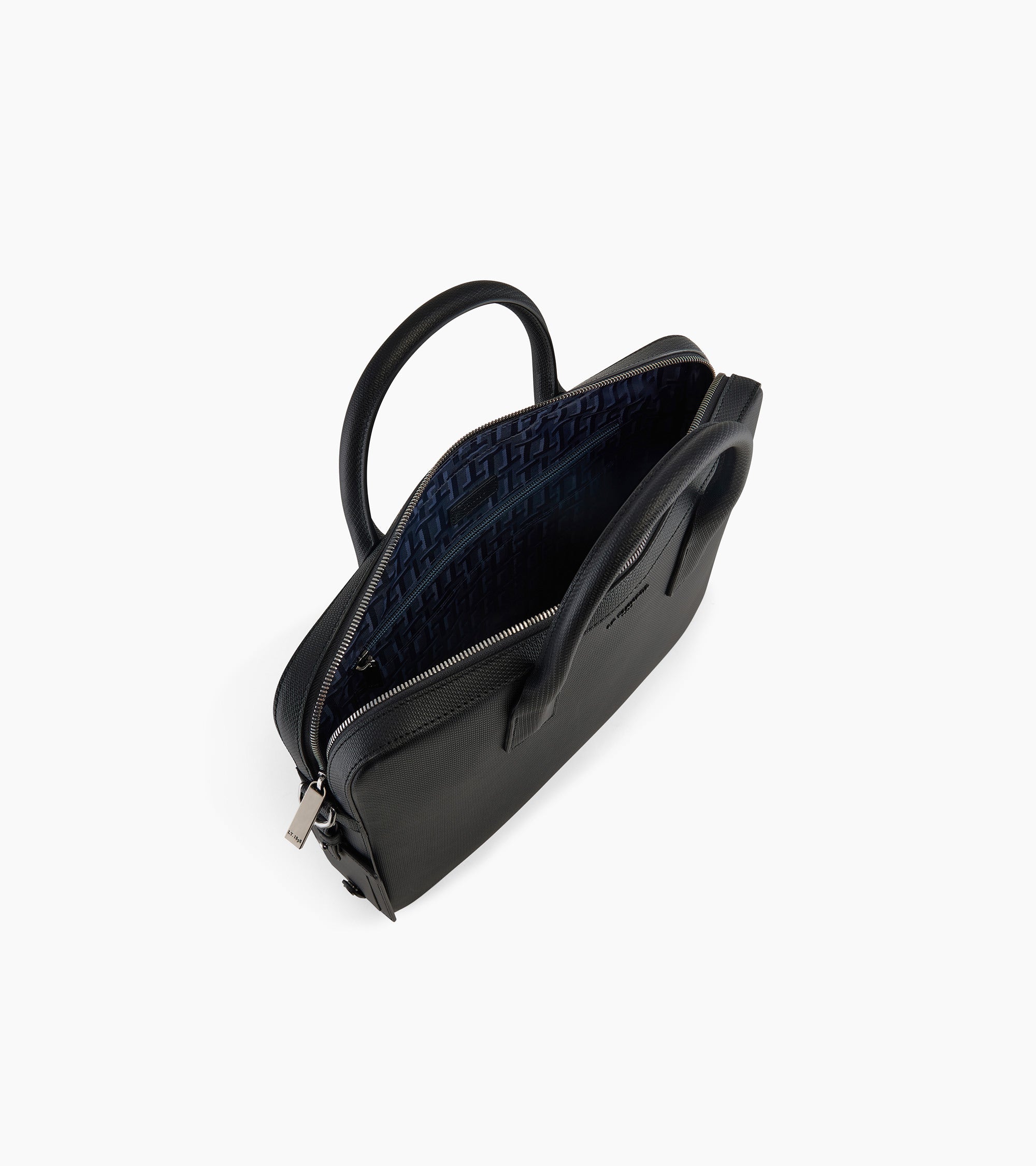 Dünne Aktentasche Emile 14 Zoll aus monogrammiertem Leder