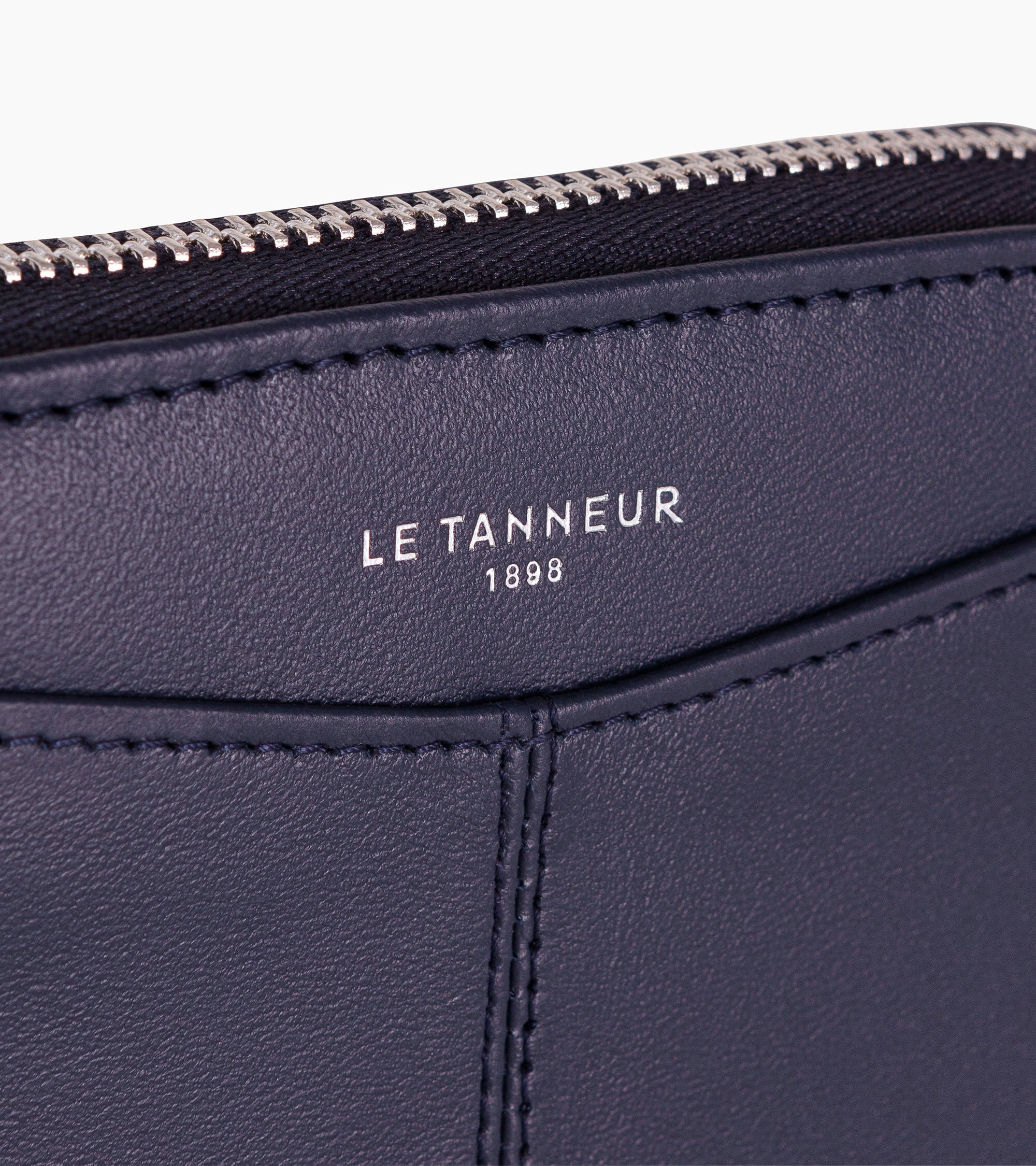 Monedero con cremallera y tarjetero extraíble Charlotte de piel lisa