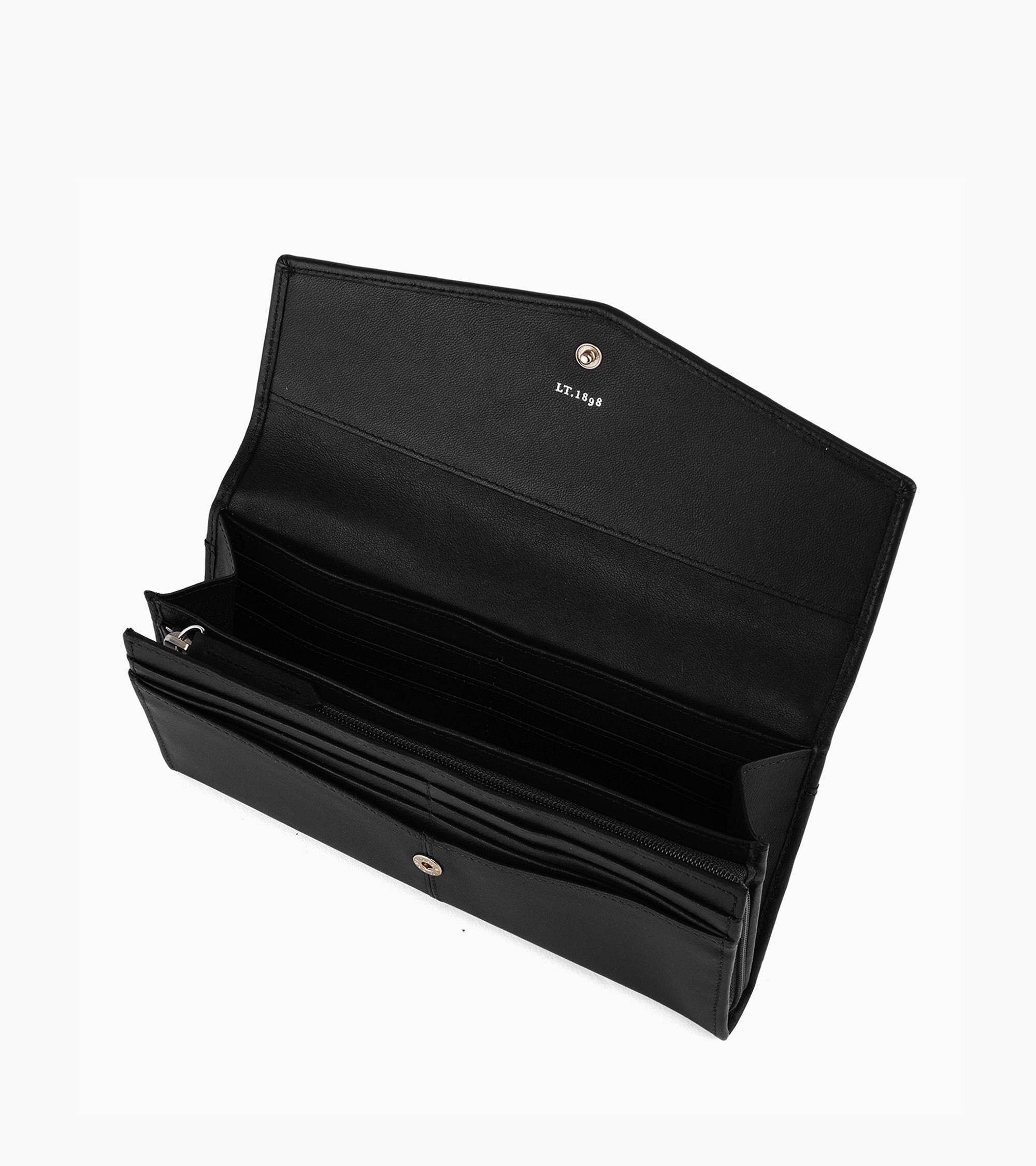 Gran billetera Charlotte en cuero liso