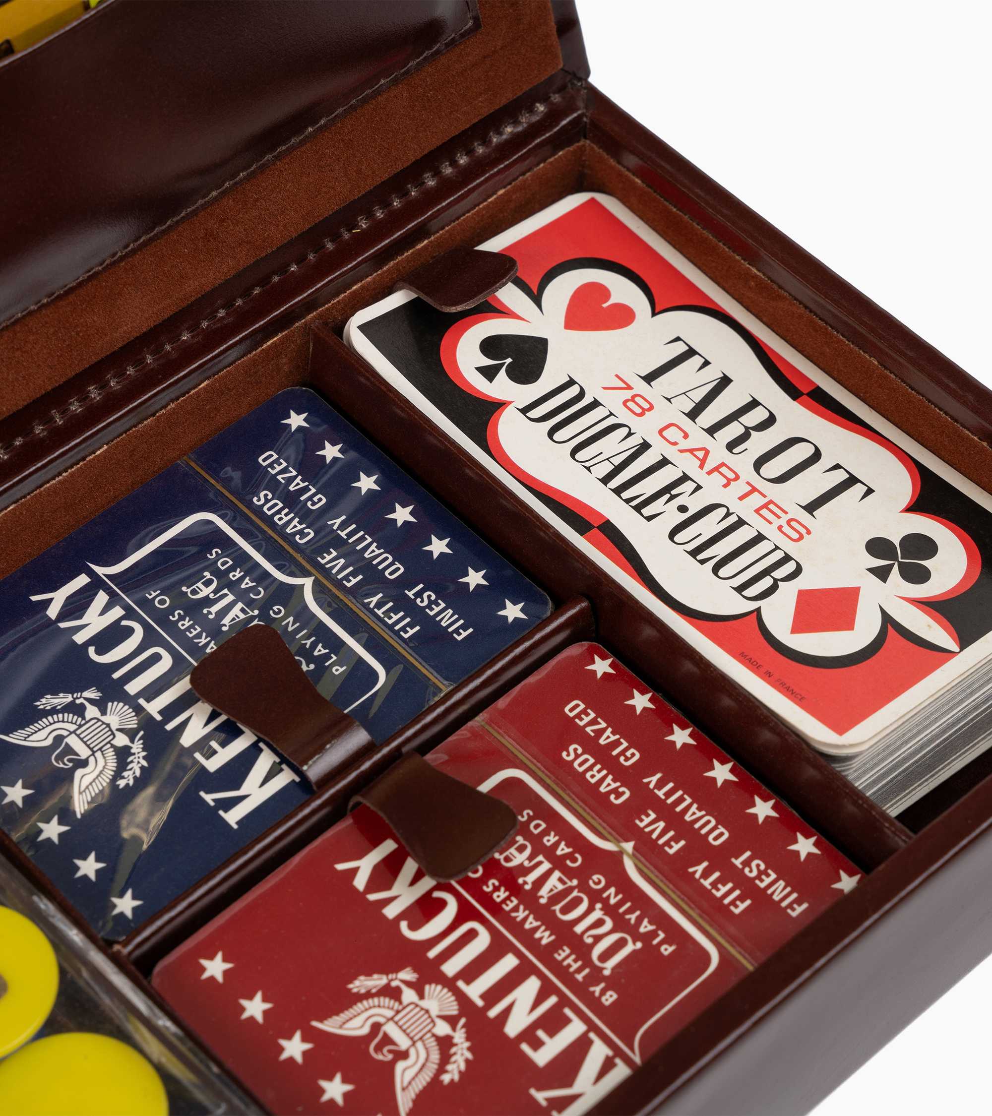 Estuche mediano para juegos de cartas modelo de piel