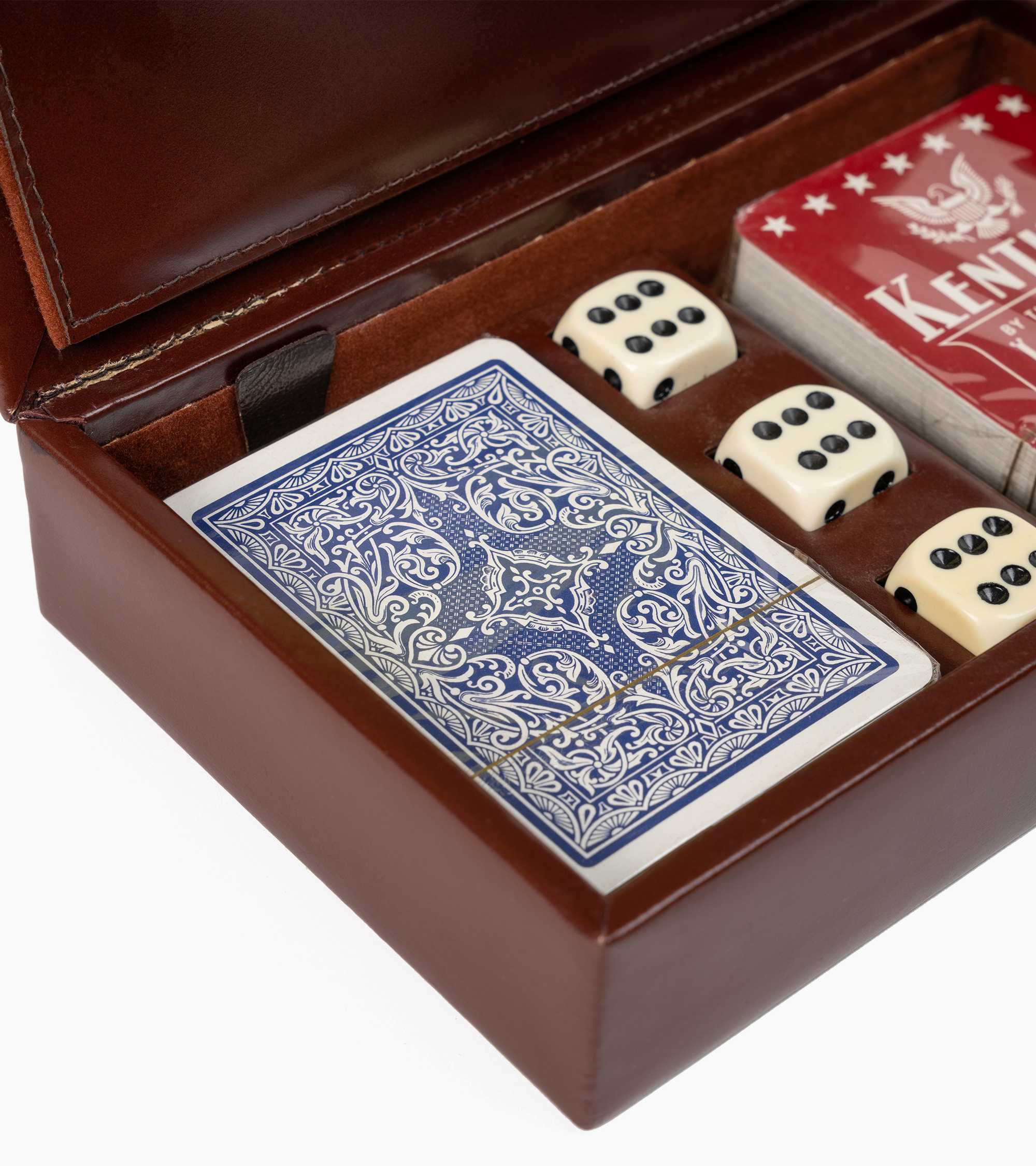 Estuche para juegos de bridge modelo pequeño de piel