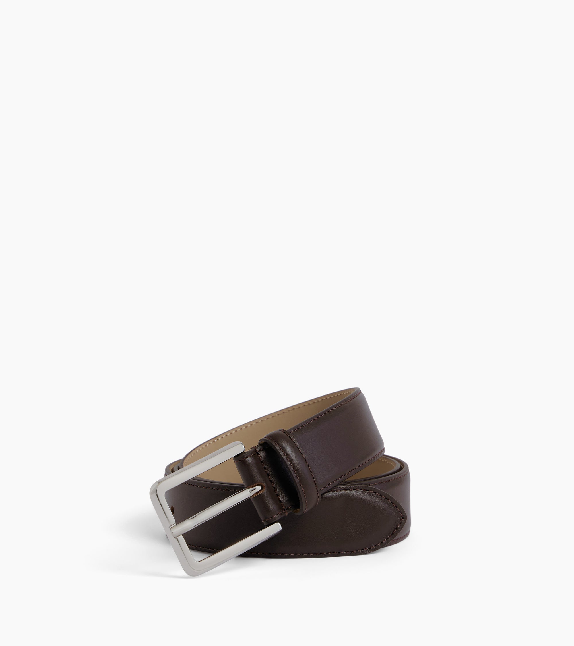 Ceinture homme avec boucle rectangle en cuir lisse