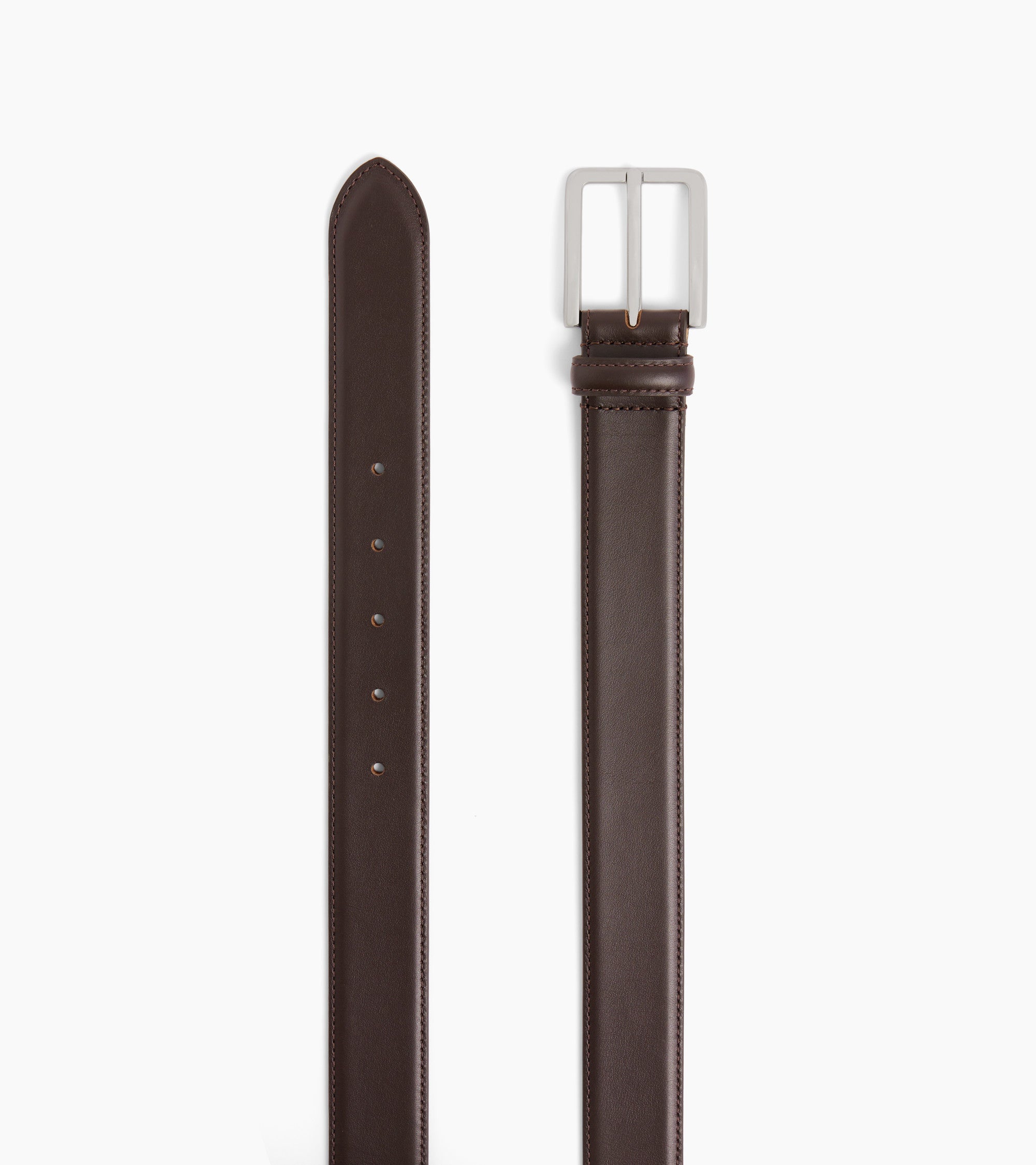 Men's belt with rectangular buckle in smooth leather