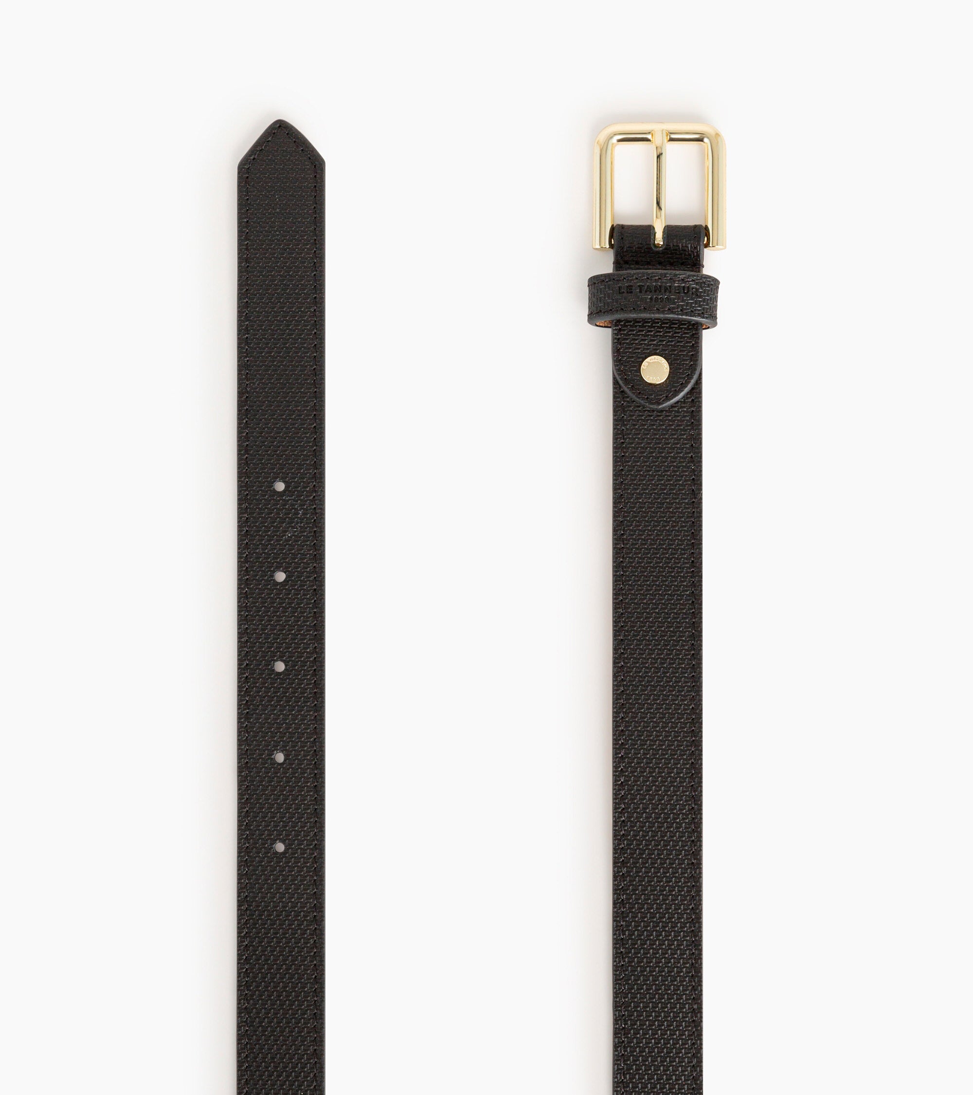 Cinturón de mujer con hebilla cuadrada de cuero con firma T.