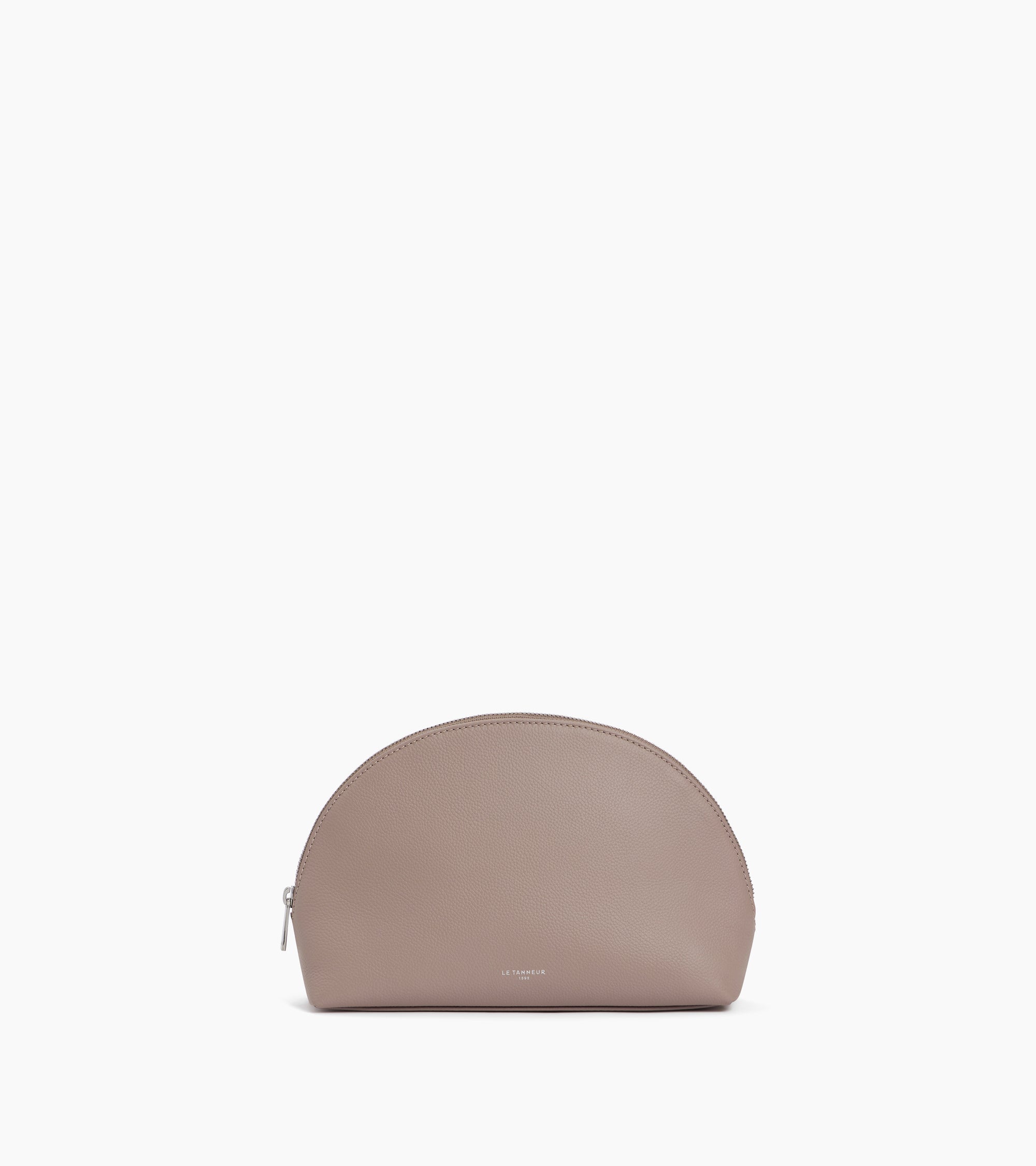 Half-moon toiletry bag in grained leather
