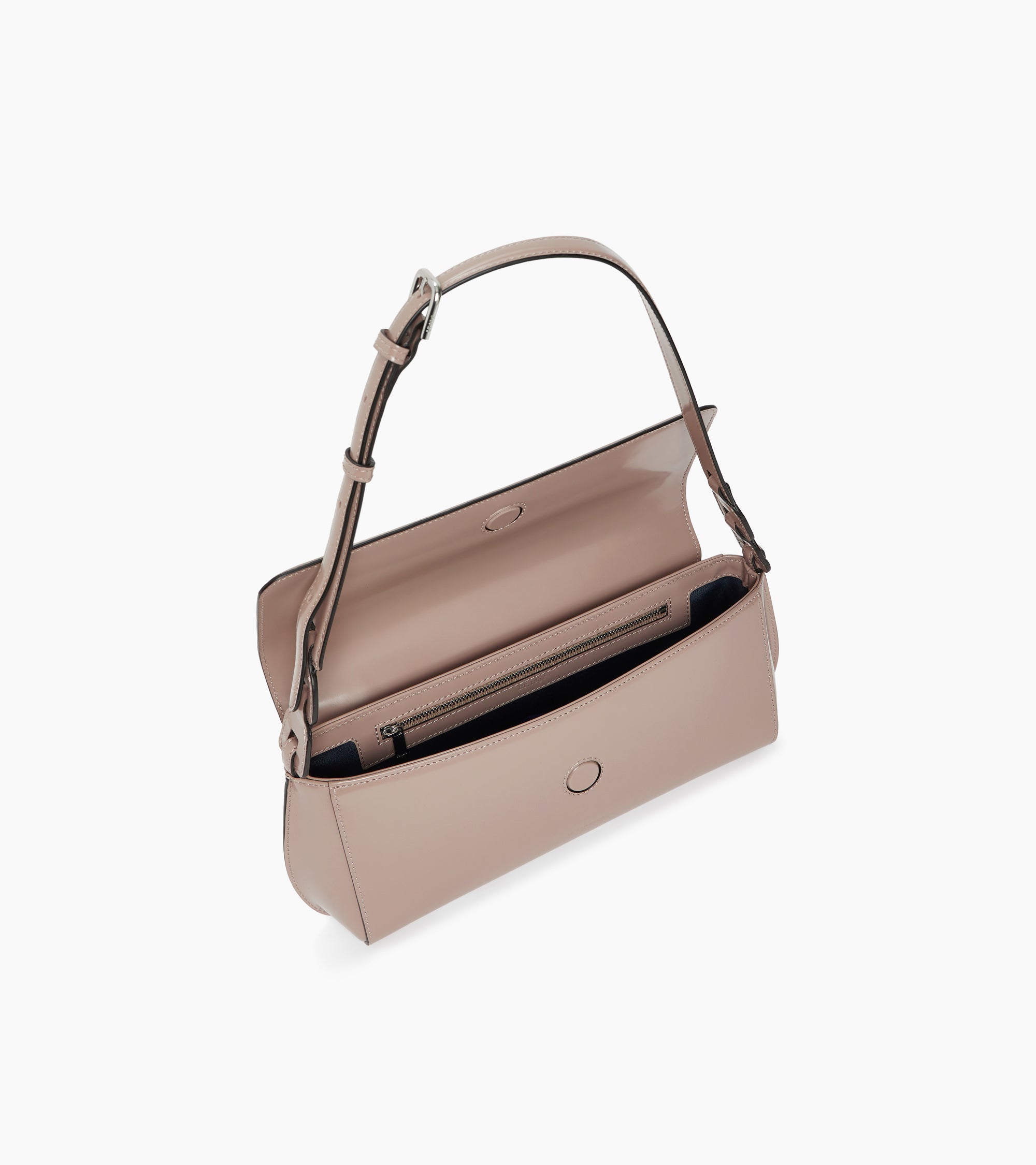 Bolso de hombro mediano Solaise de piel lisa efecto box