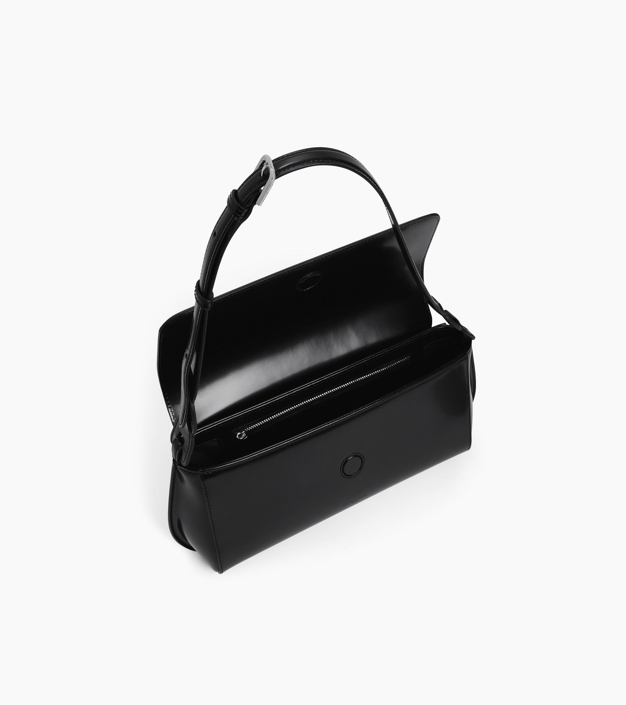 Bolso de hombro mediano Solaise de piel lisa efecto box