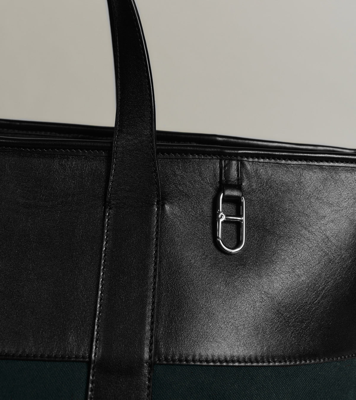 Le Tanneur x HAST smooth leather and cotton canvas hand-carried tote bag