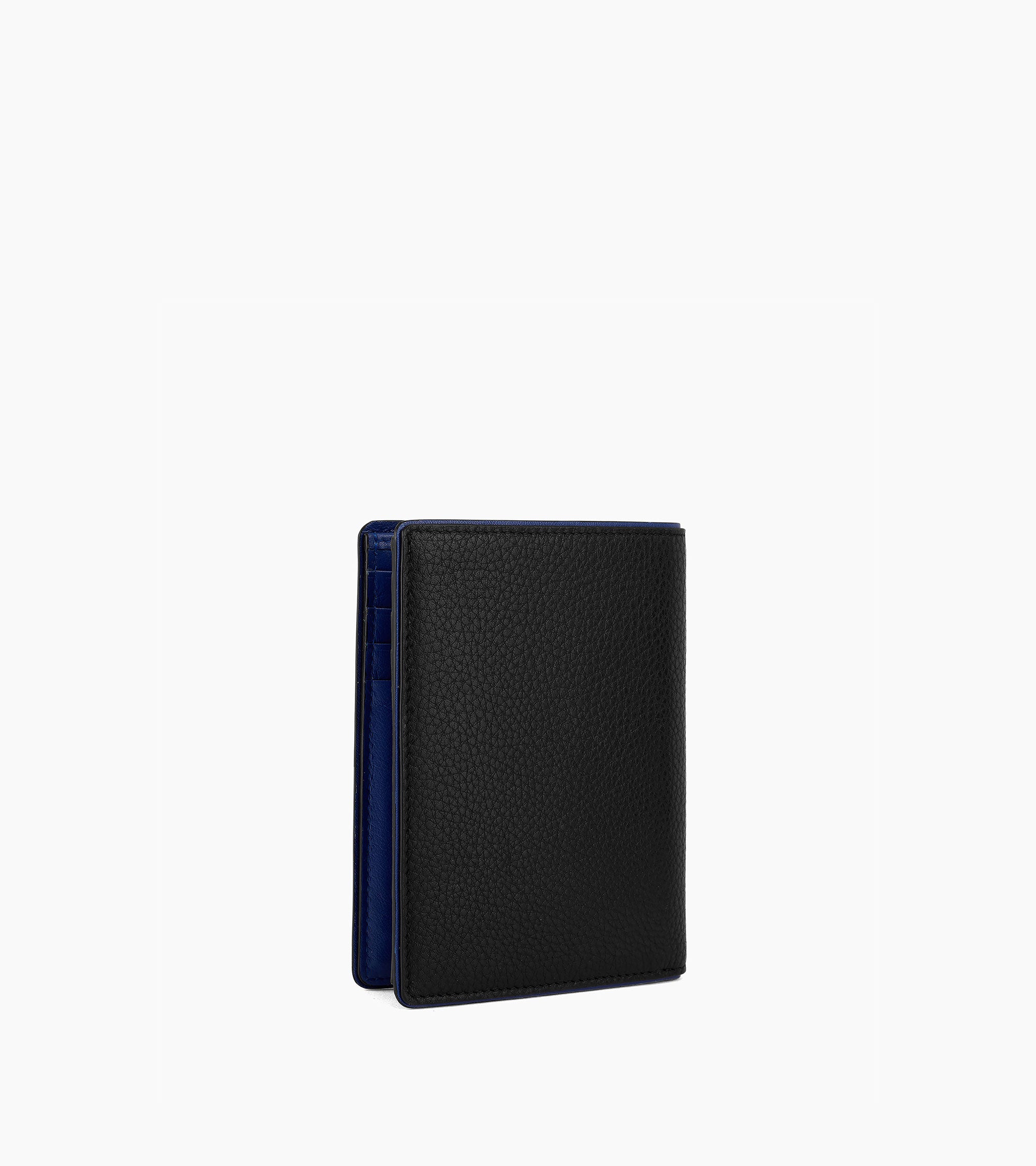 Portefeuille vertical poche monnaie zippée Augustin en cuir grainé