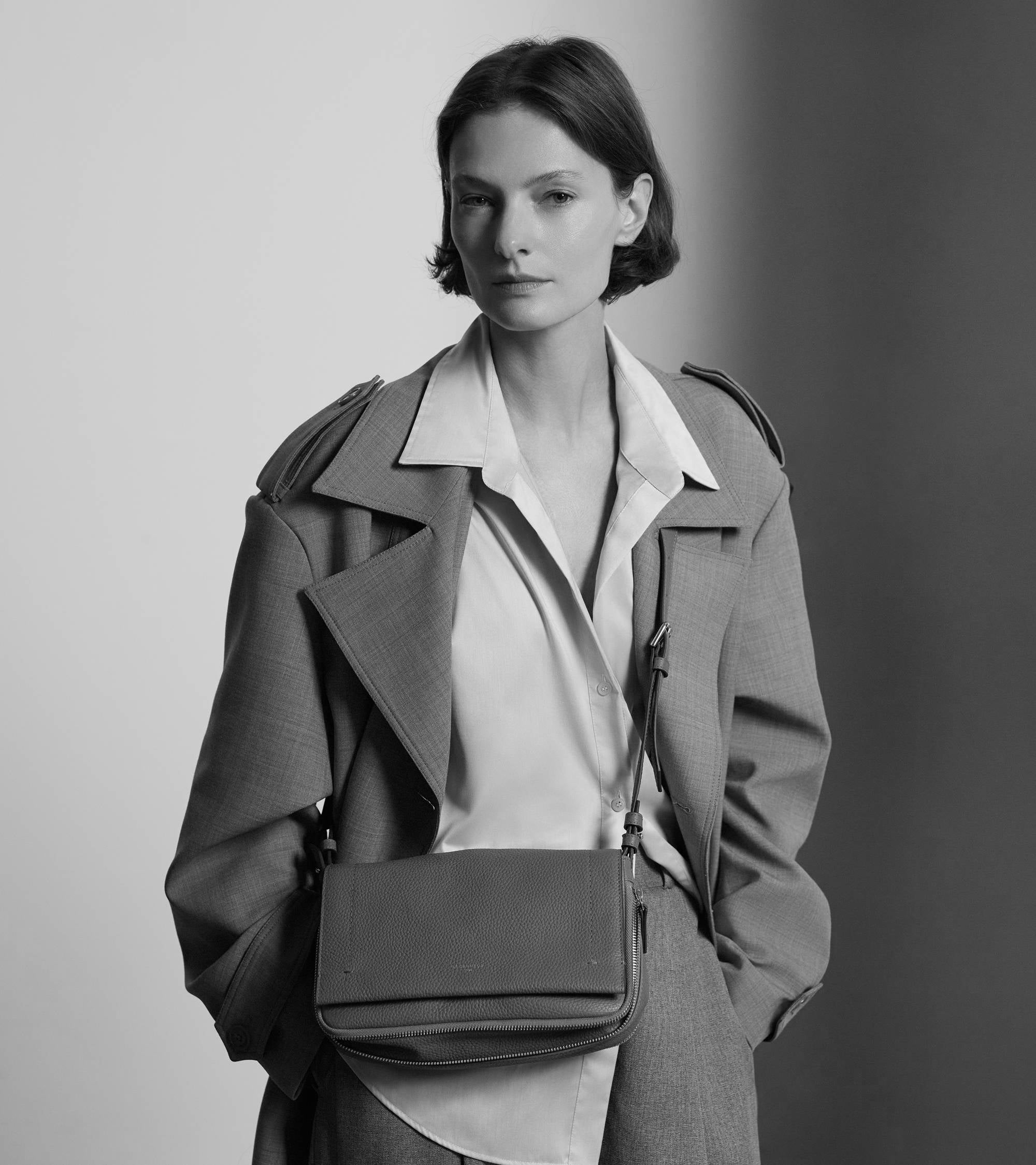 Aurore small shoulder bag in grained leather