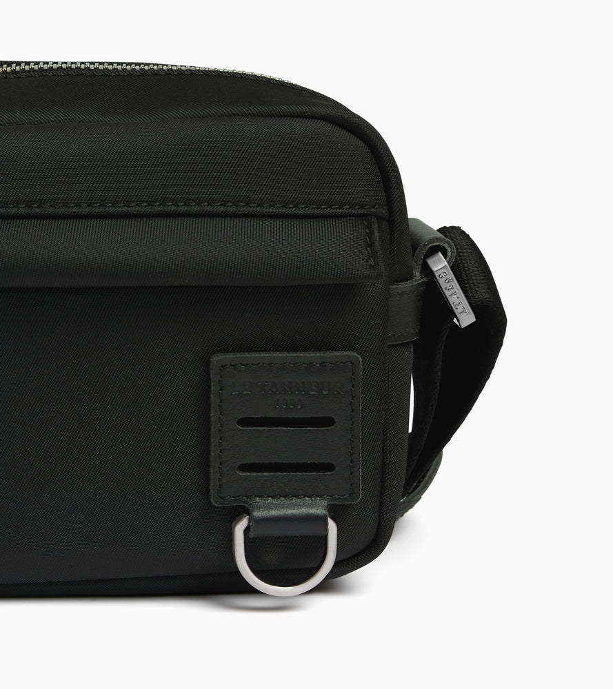 Basile small shoulder bag in nylon canvas and smooth leather