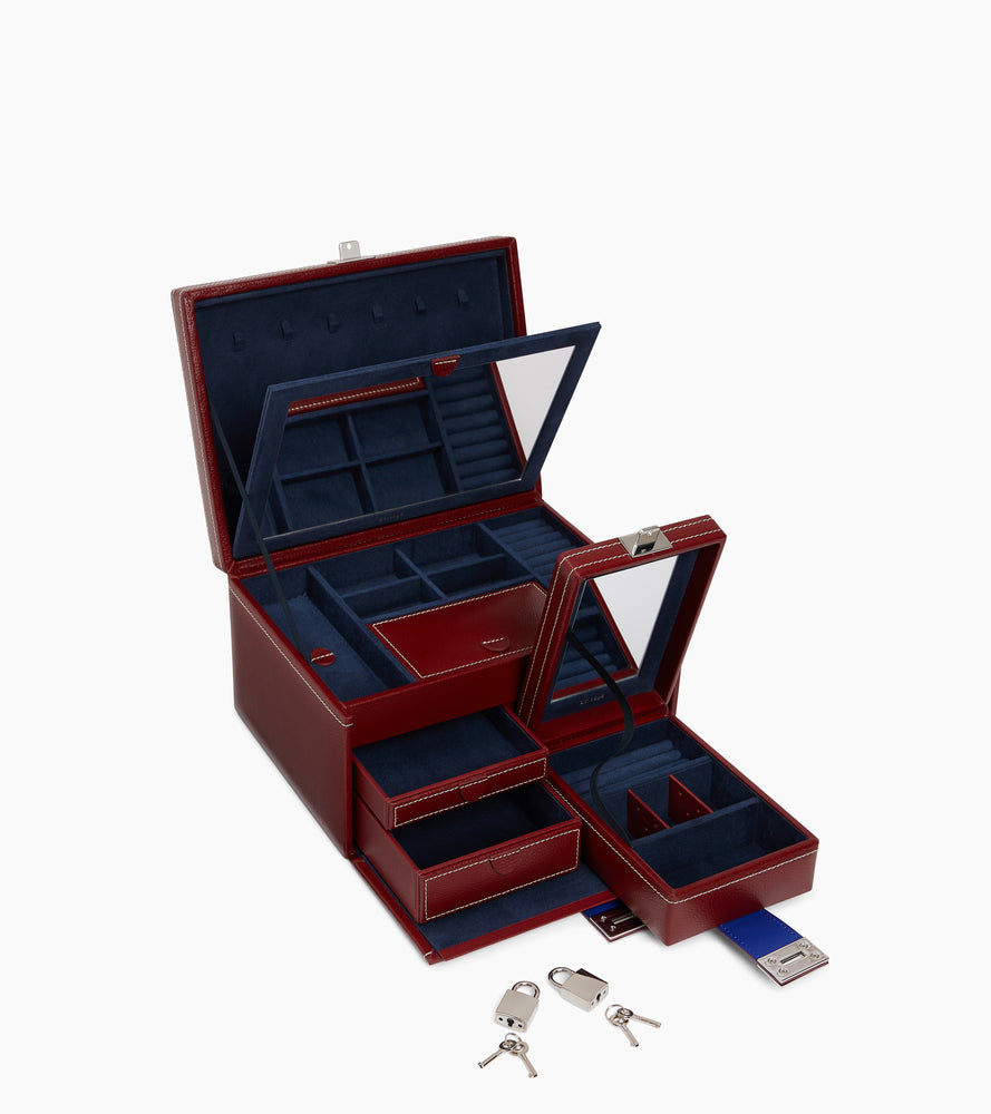 Großer Schmuckkasten aus Leder