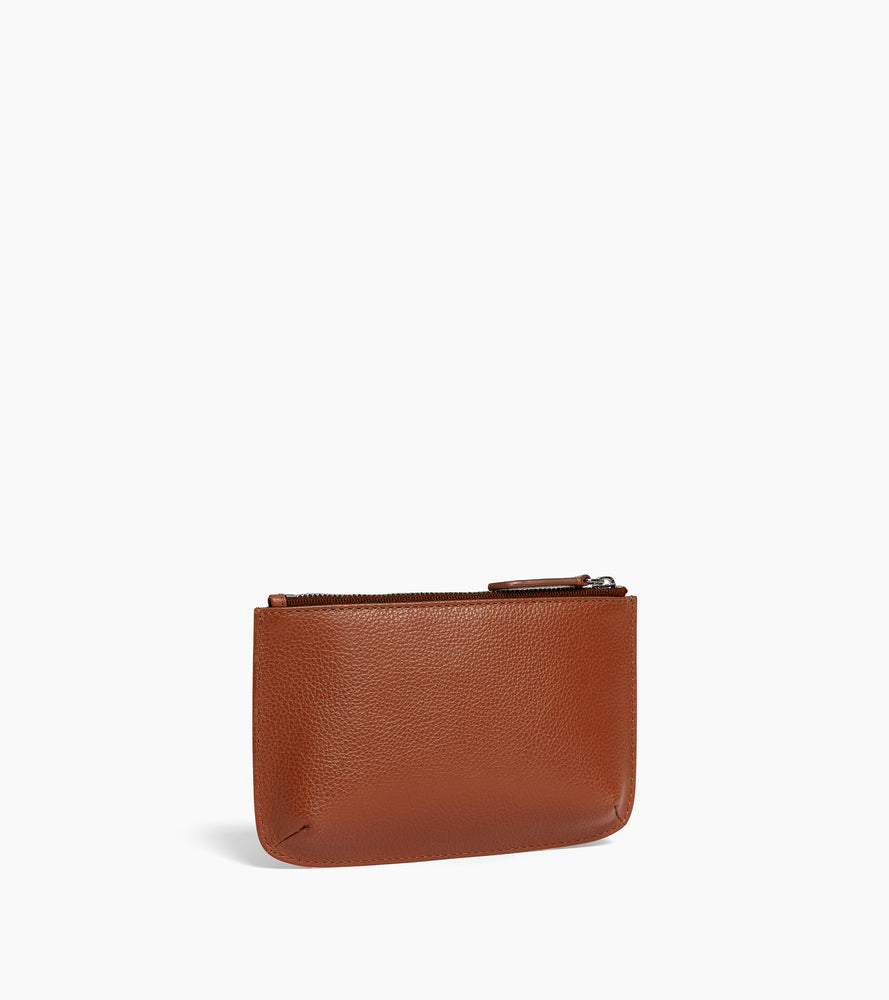 Pochette zippée petit modèle en cuir
