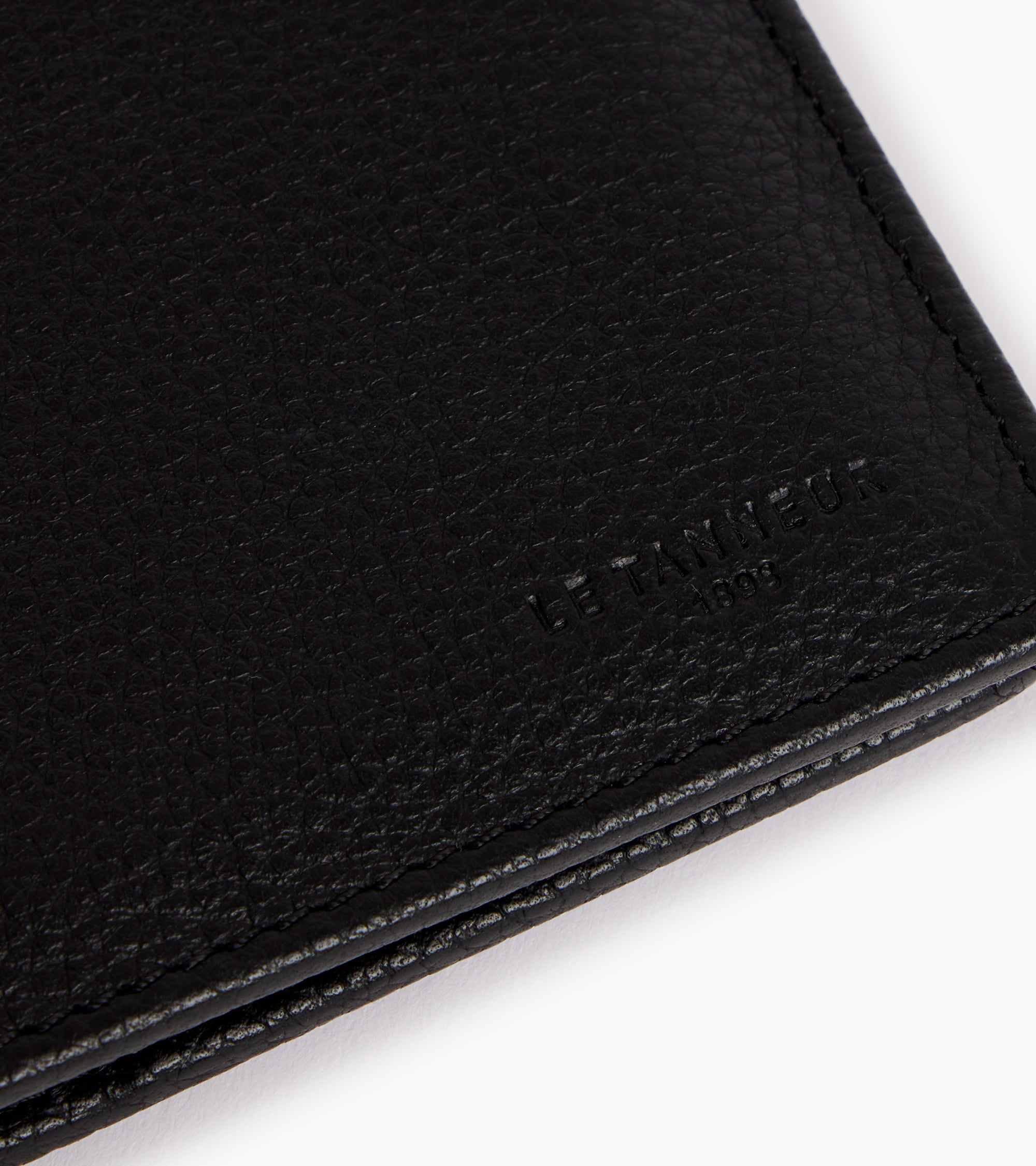 Zipped pocket Charles pebbled leather wallet