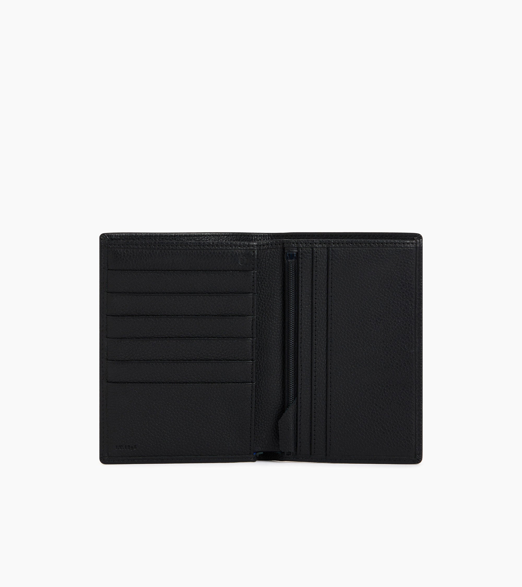 Zipped pocket Charles pebbled leather wallet