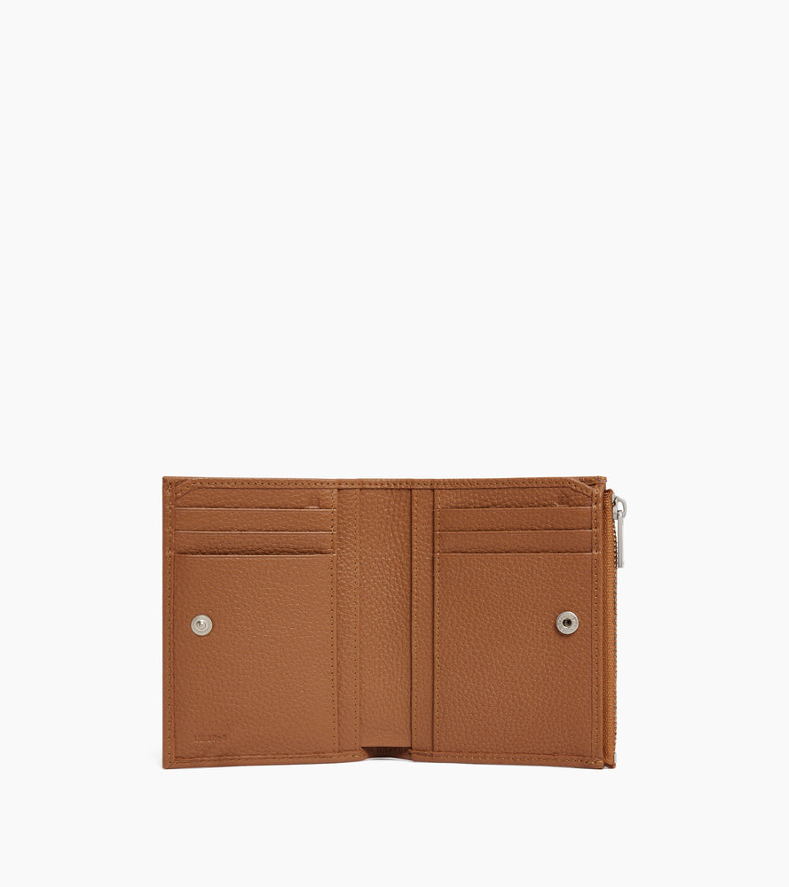 Charles medium zipped wallet in grained leather