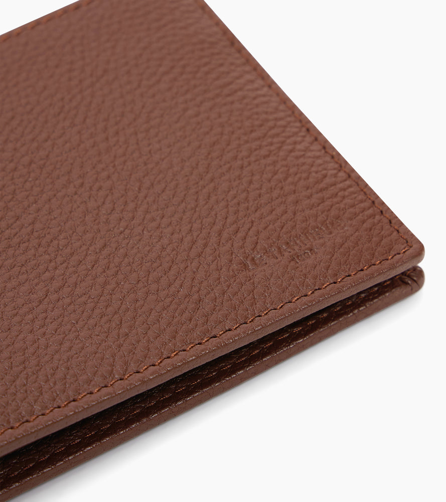 Charles flap wallet with 2 gussets in grained leather