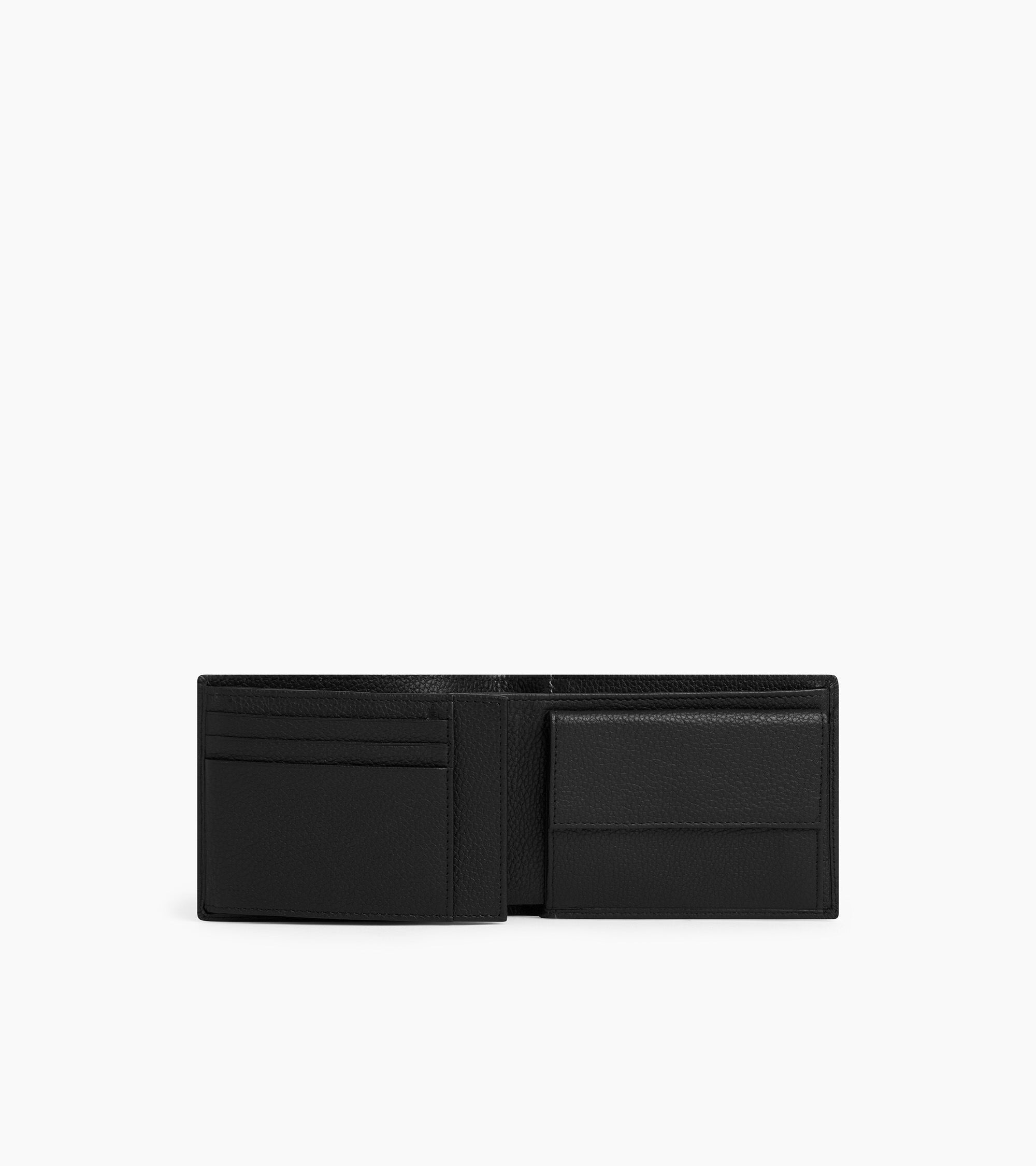 Flap 2 shutters Charles pebbled leather wallet