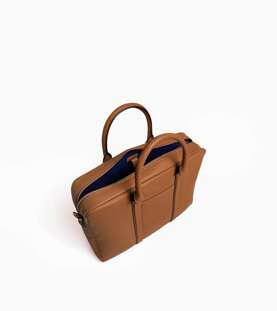 Charles 17" briefcase in grained leather