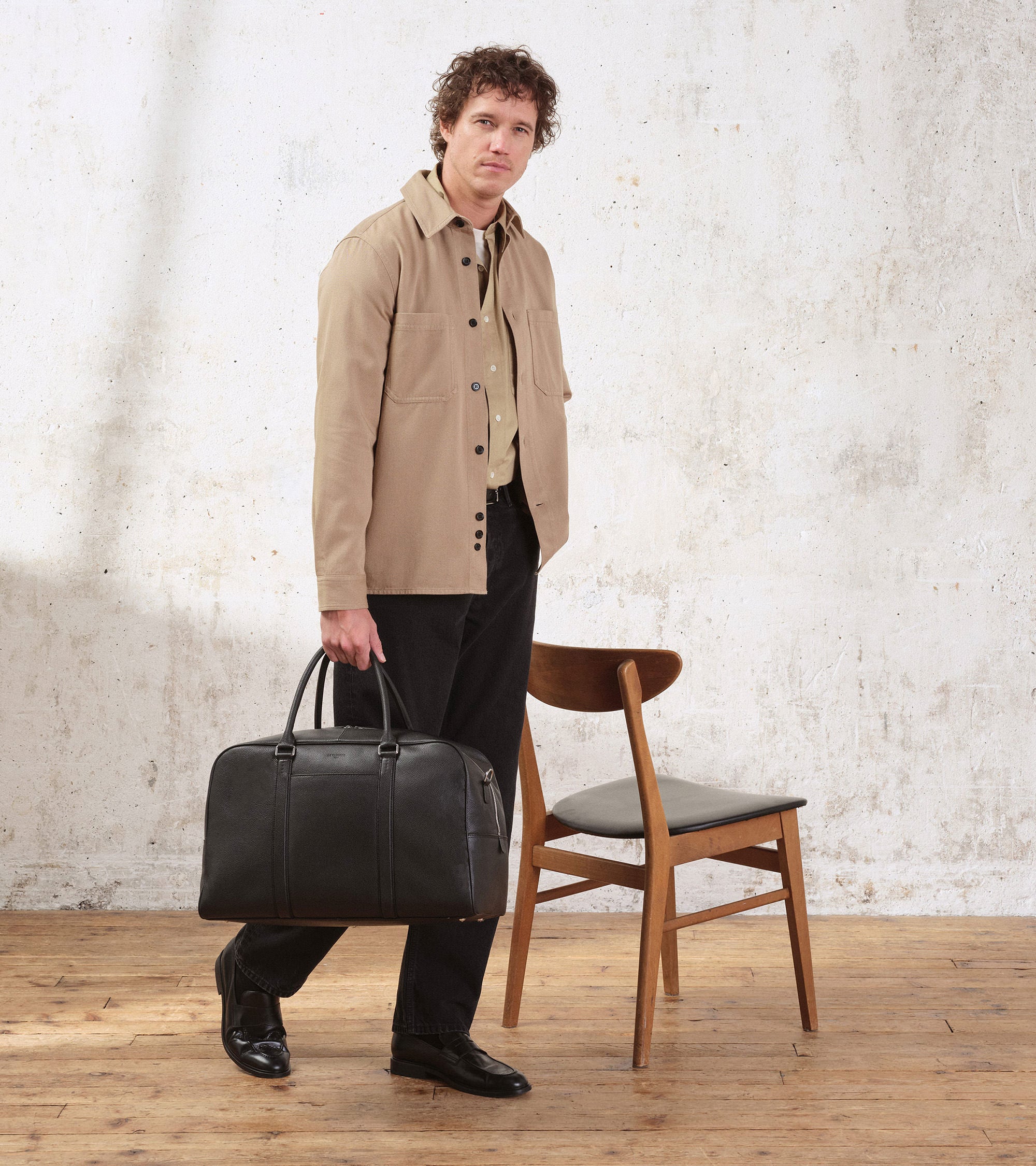 Charles Travel duffle in pebbled leather