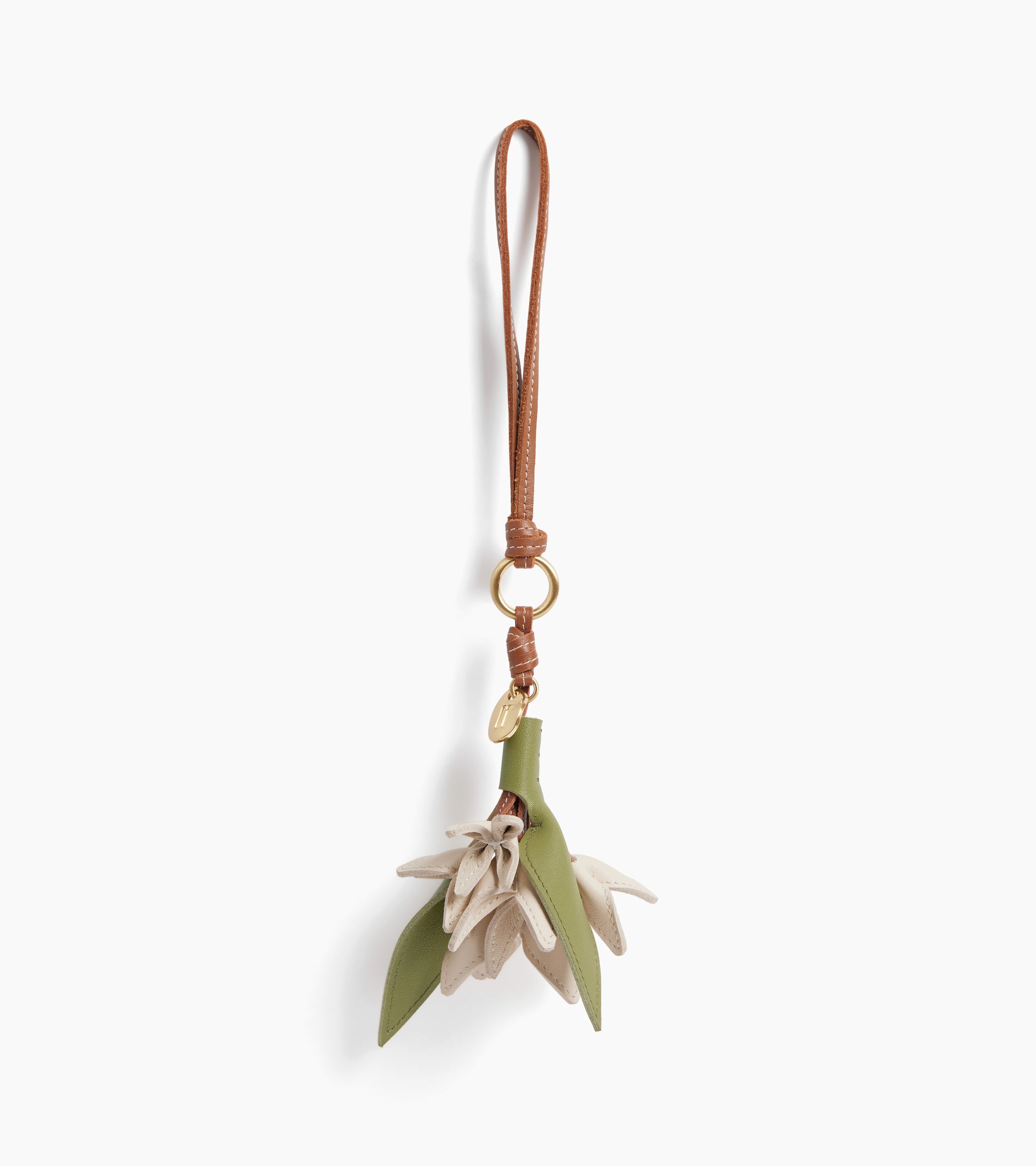Charms fleur en cuir grainé