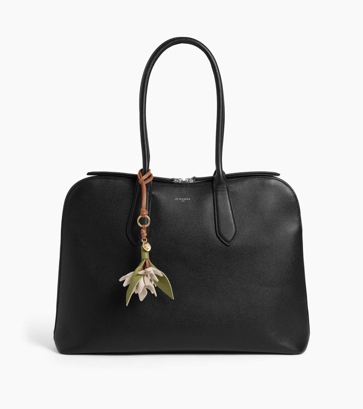 Charms fleur en cuir grainé