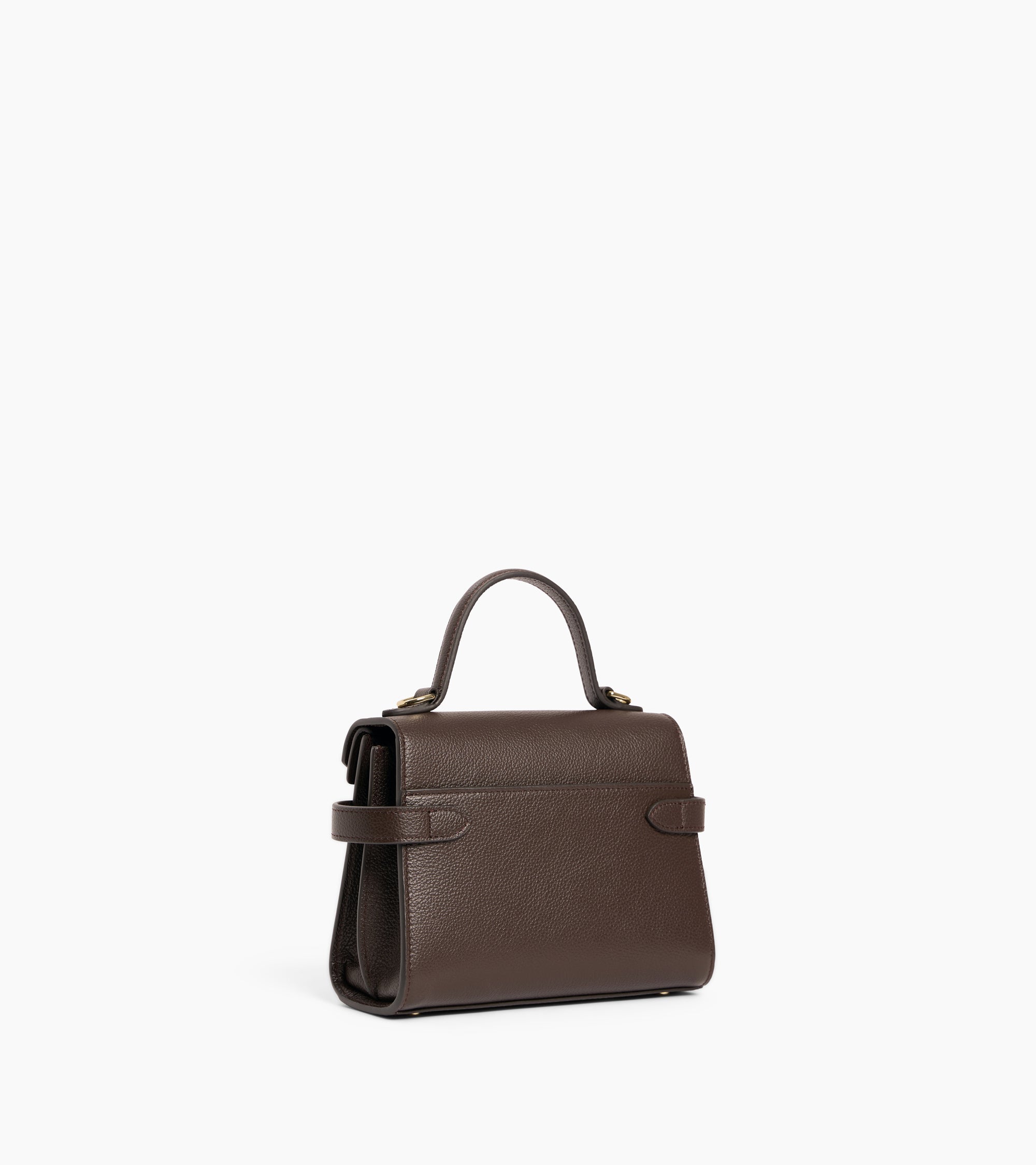 Kleine Handtasche Emilie aus genarbtem Leder mit Doppelklappe