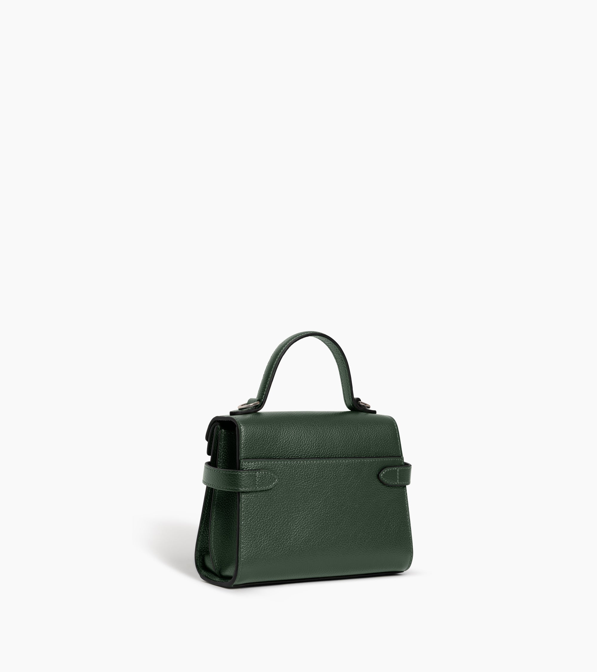 Emilie small handbag with double flap in grained leather