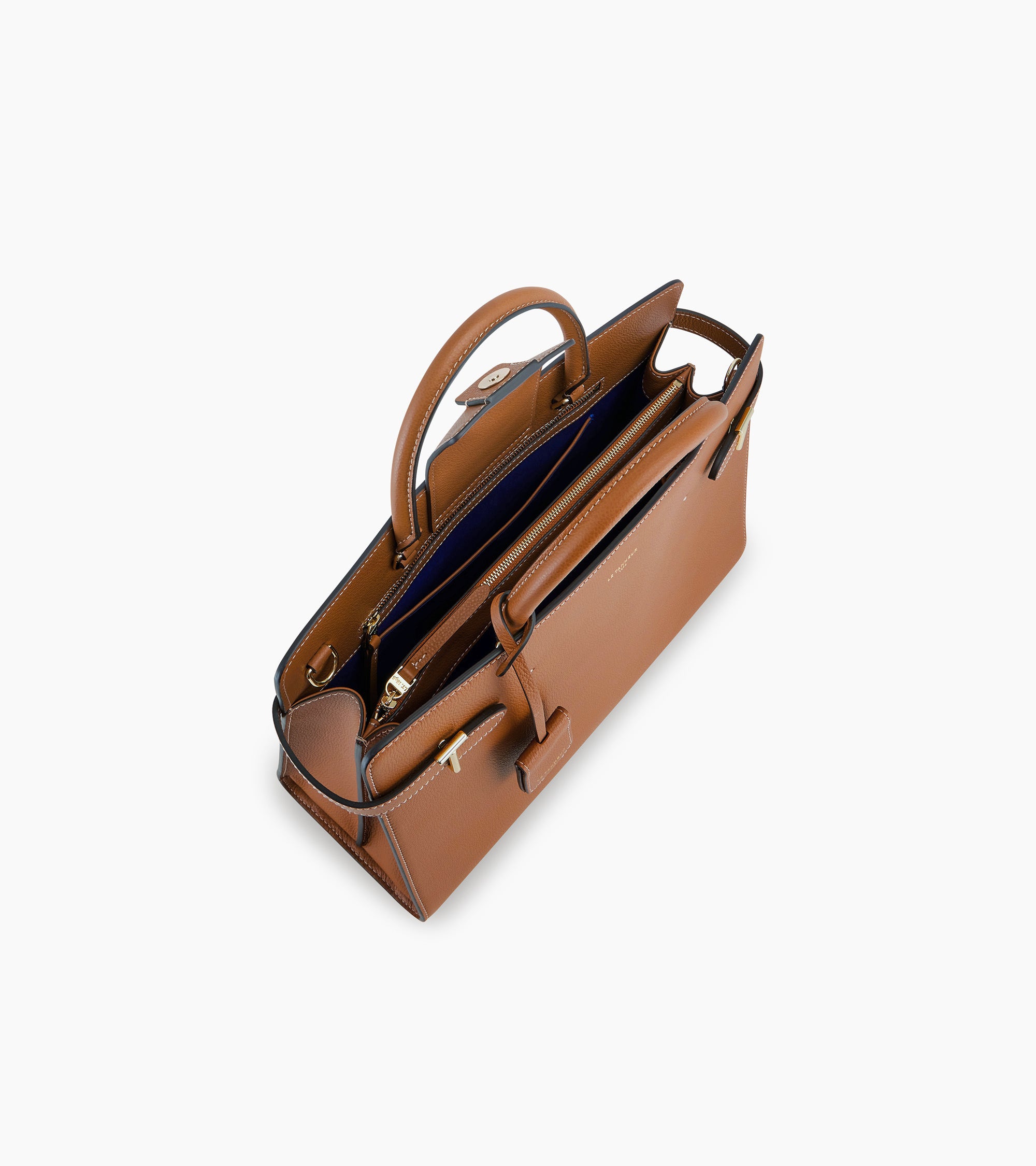 Große Handtasche Emilie aus genarbtem Leder