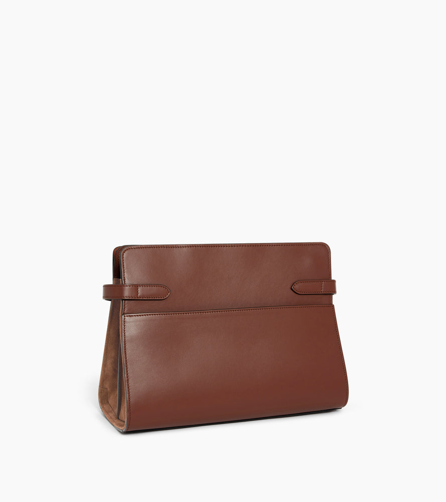 Große Handtasche Emie aus Glatt- und Nubukleder