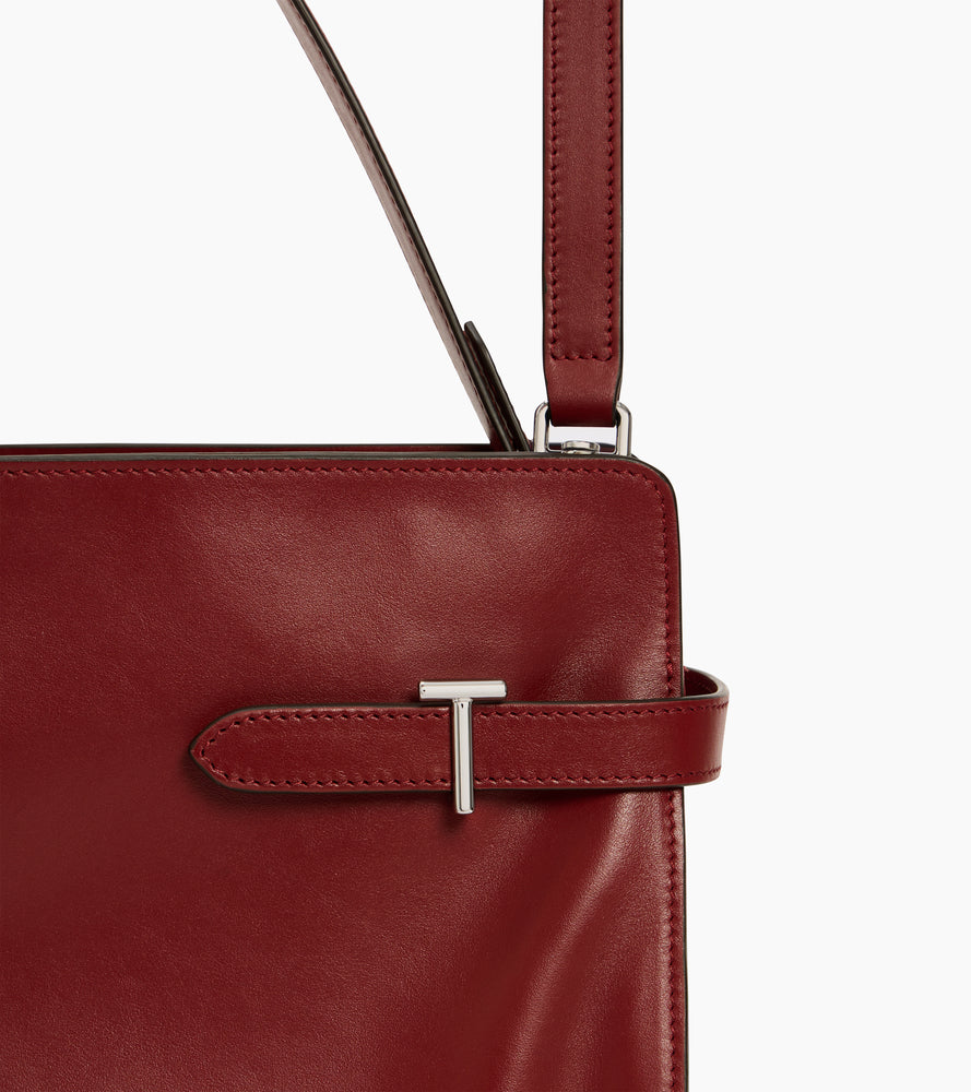 Schultertasche großes Modell Emie aus glattem Leder und Nubukleder