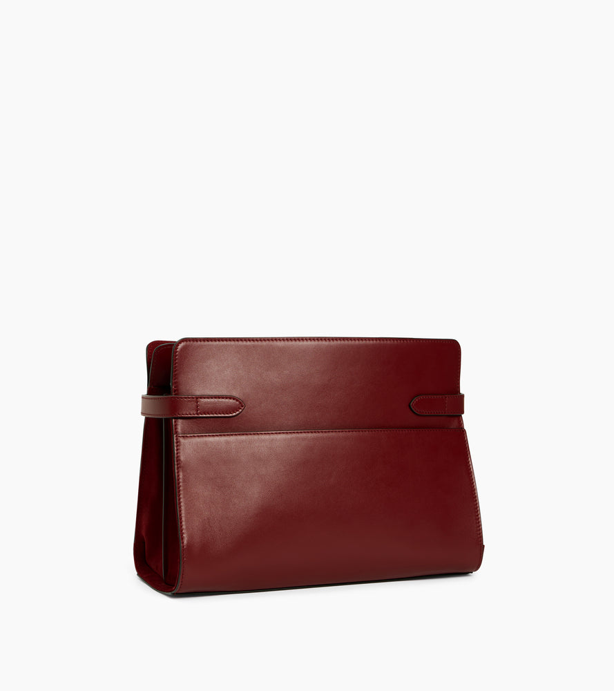 Schultertasche großes Modell Emie aus glattem Leder und Nubukleder