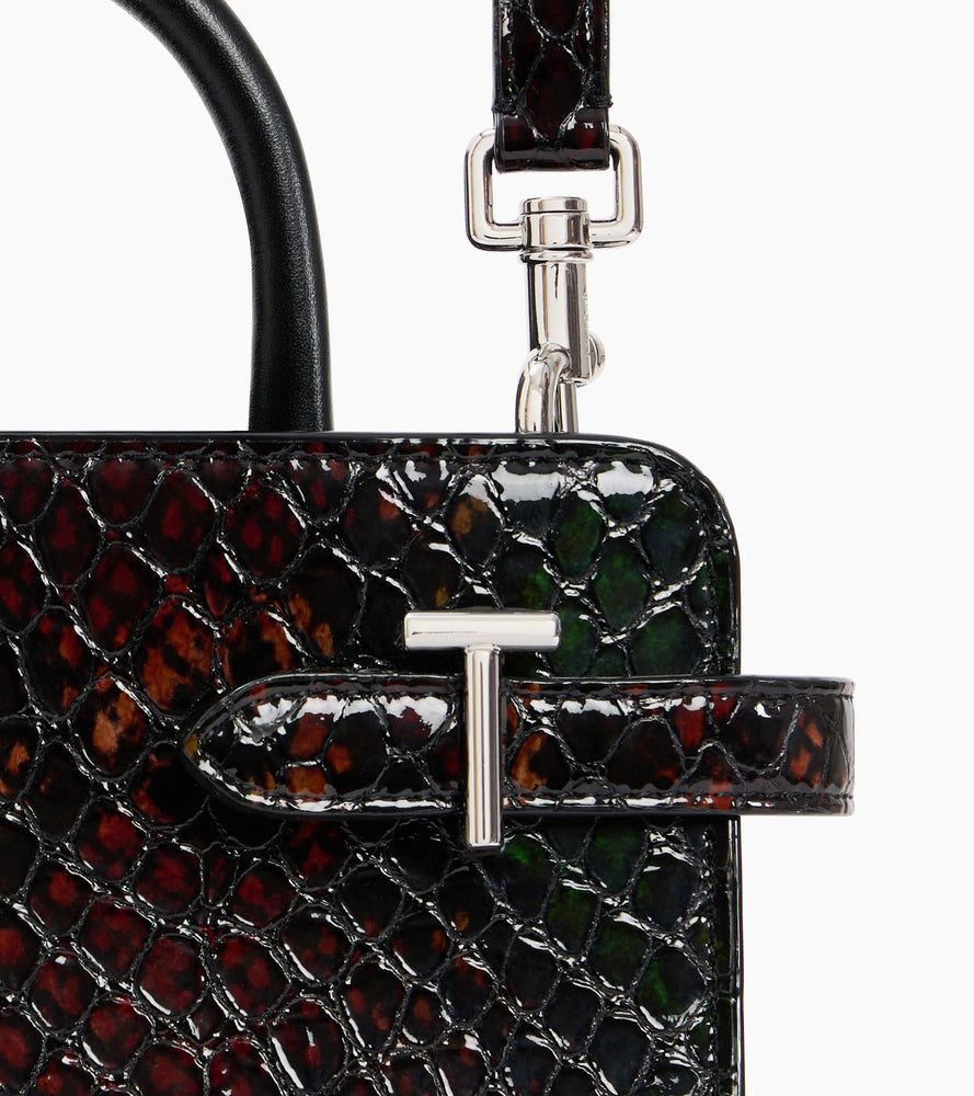 Kleine Handtasche Emilie aus Leder in Python-Optik