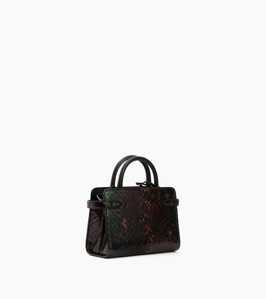 Kleine Handtasche Emilie aus Leder in Python-Optik