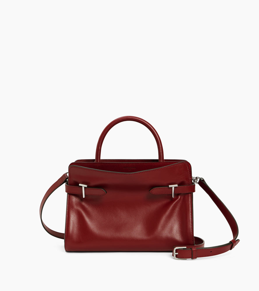 Mittelgroße Handtasche Emie aus Glatt- und Nubukleder
