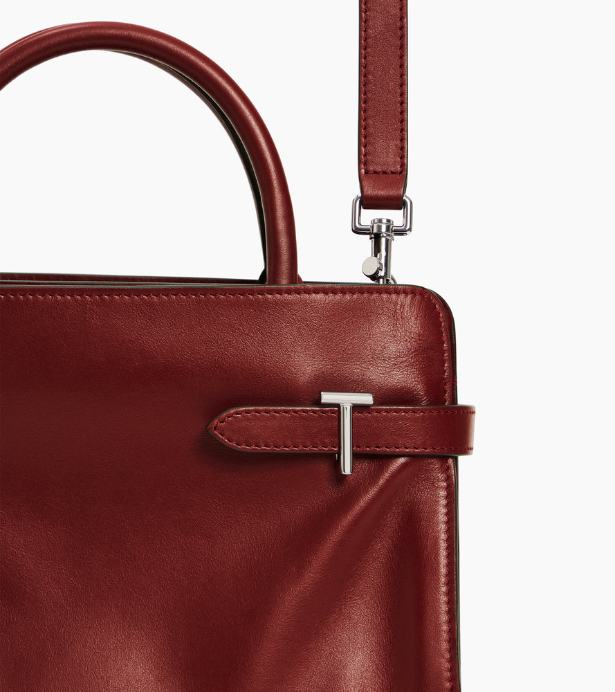 Mittelgroße Handtasche Emie aus Glatt- und Nubukleder
