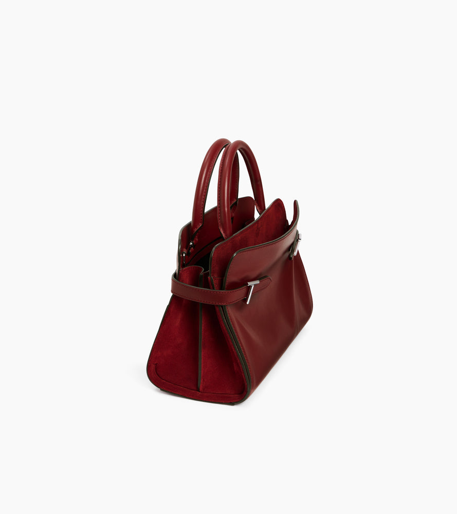 Mittelgroße Handtasche Emie aus Glatt- und Nubukleder